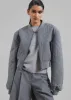 Lani Quilted Wool Bomber - Grey sold by Frankie Shop