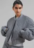 Lani Quilted Wool Bomber - Grey sold by Frankie Shop