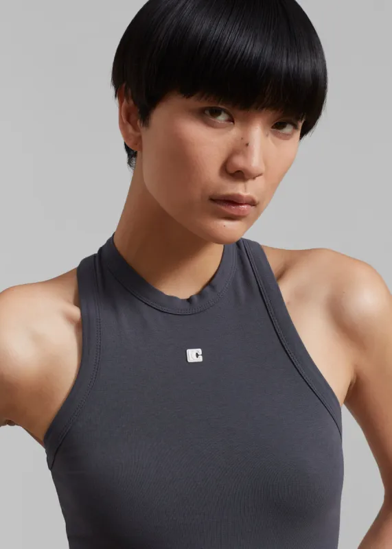 Low Classic Jersey Sleeveless Top - Charcoal sold by Frankie Shop