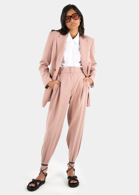 Elvira Belted Suit Pants - Pink sold by Frankie Shop