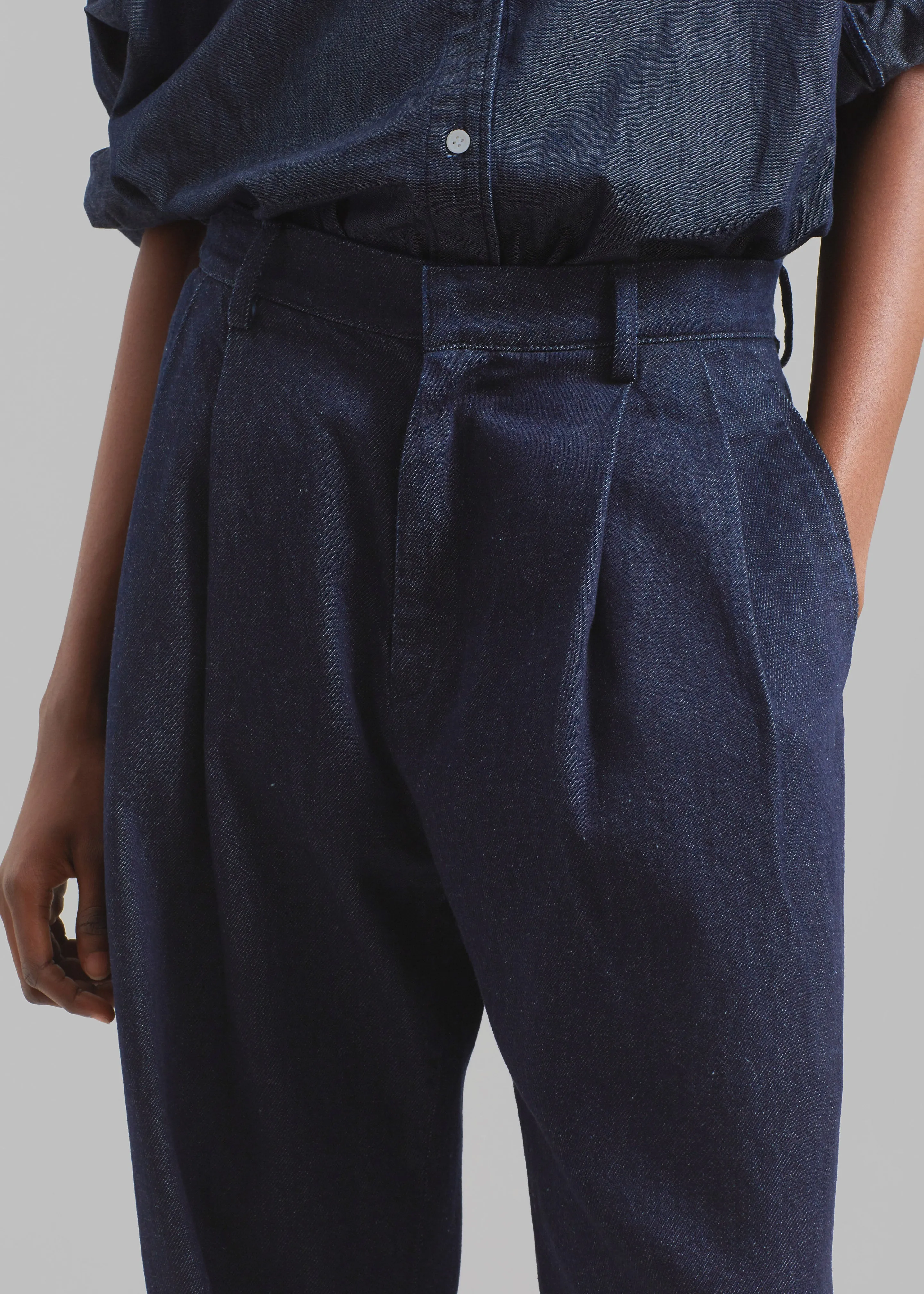 Nolan Pleated Denim Trousers - Raw Wash sold by Frankie Shop product image thumbnail 3