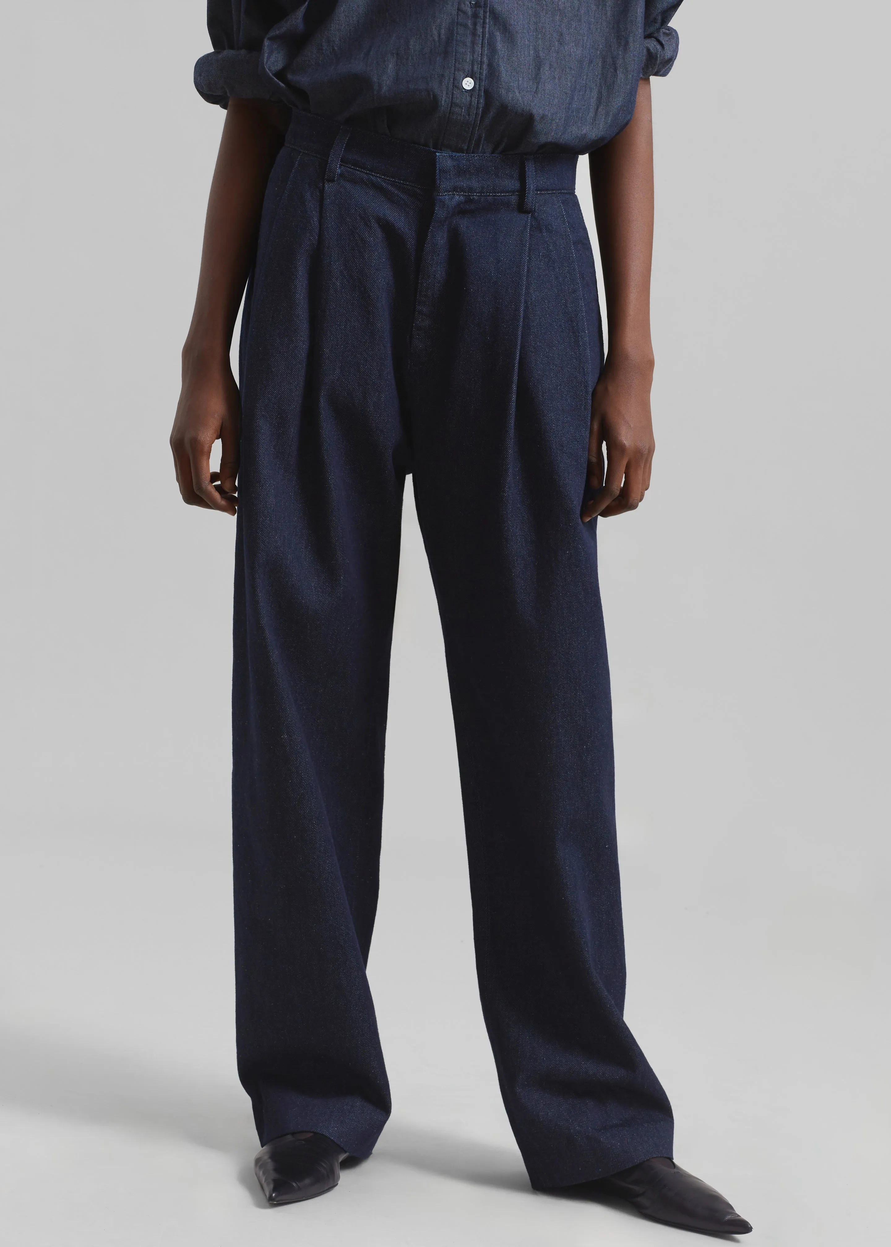 Nolan Pleated Denim Trousers - Raw Wash sold by Frankie Shop product image thumbnail 2