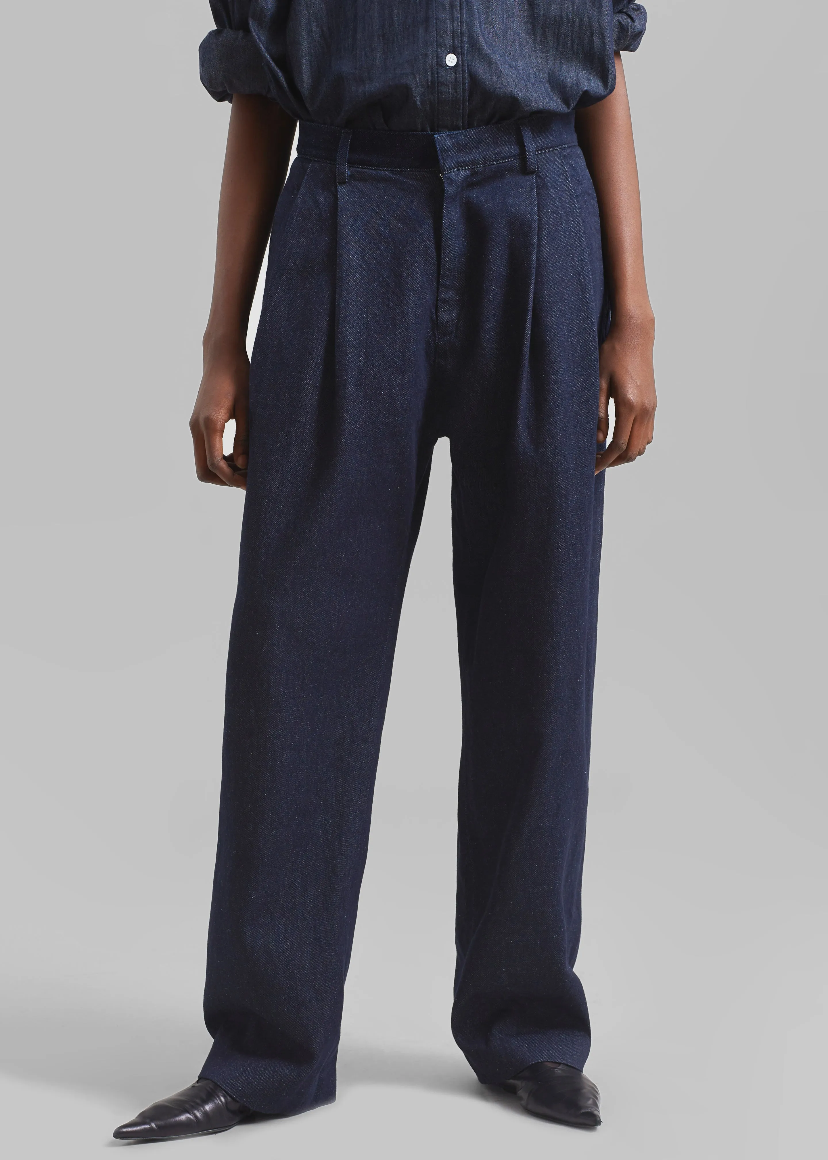 Nolan Pleated Denim Trousers - Raw Wash sold by Frankie Shop product image thumbnail 5