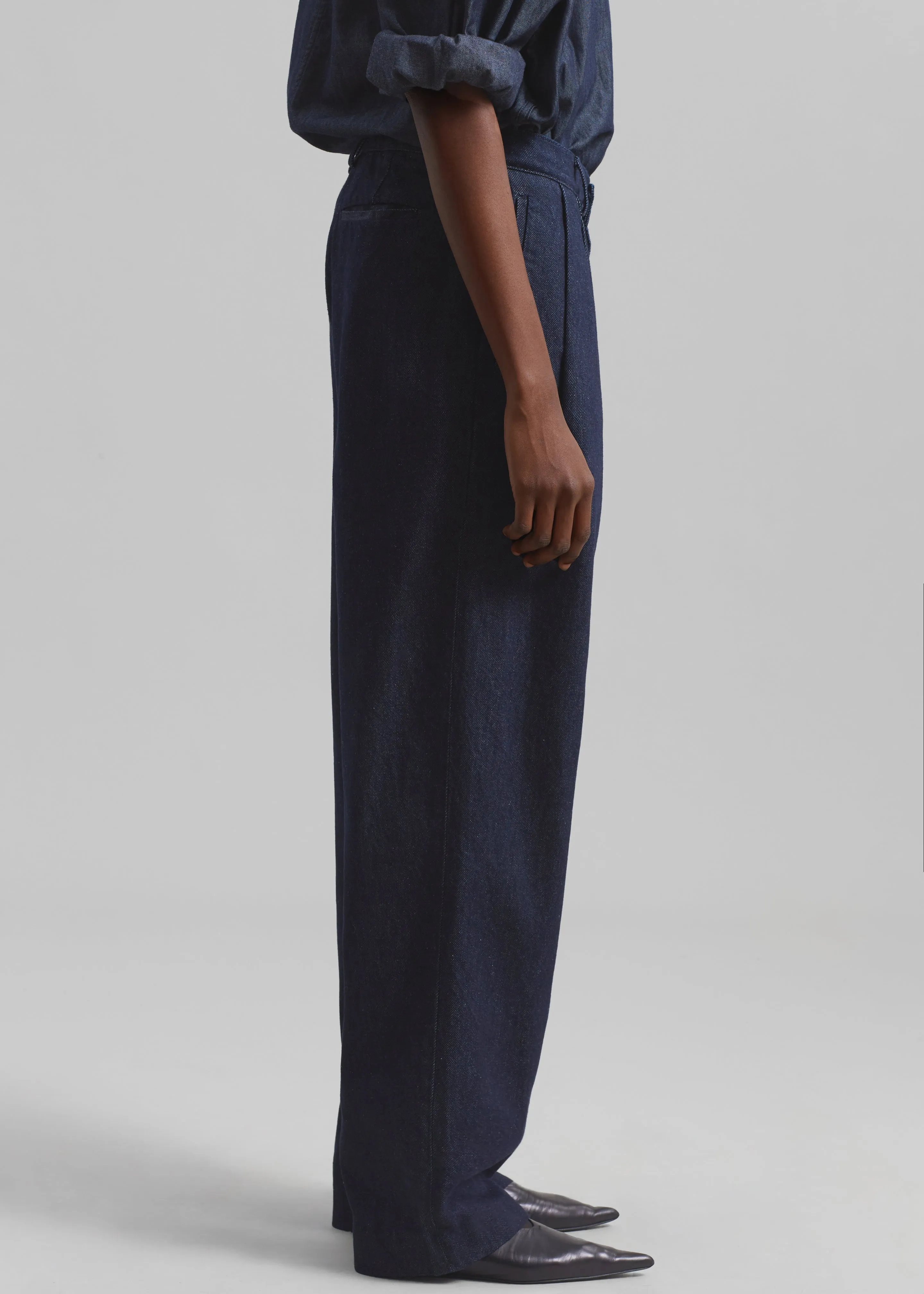 Nolan Pleated Denim Trousers - Raw Wash sold by Frankie Shop product image thumbnail 4