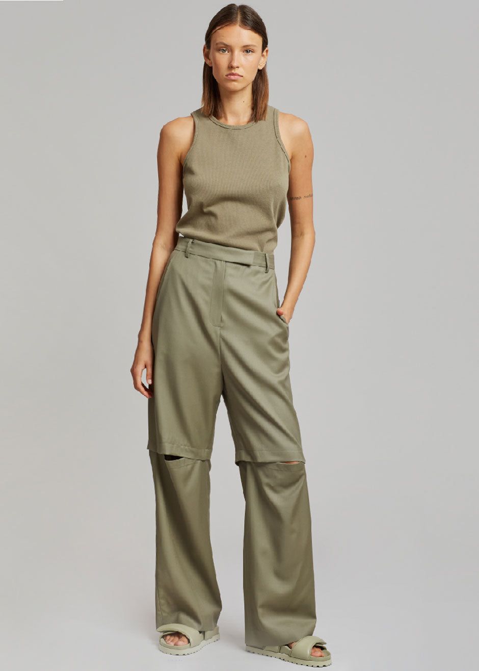 Irina Slit Pants - Olive sold by Frankie Shop