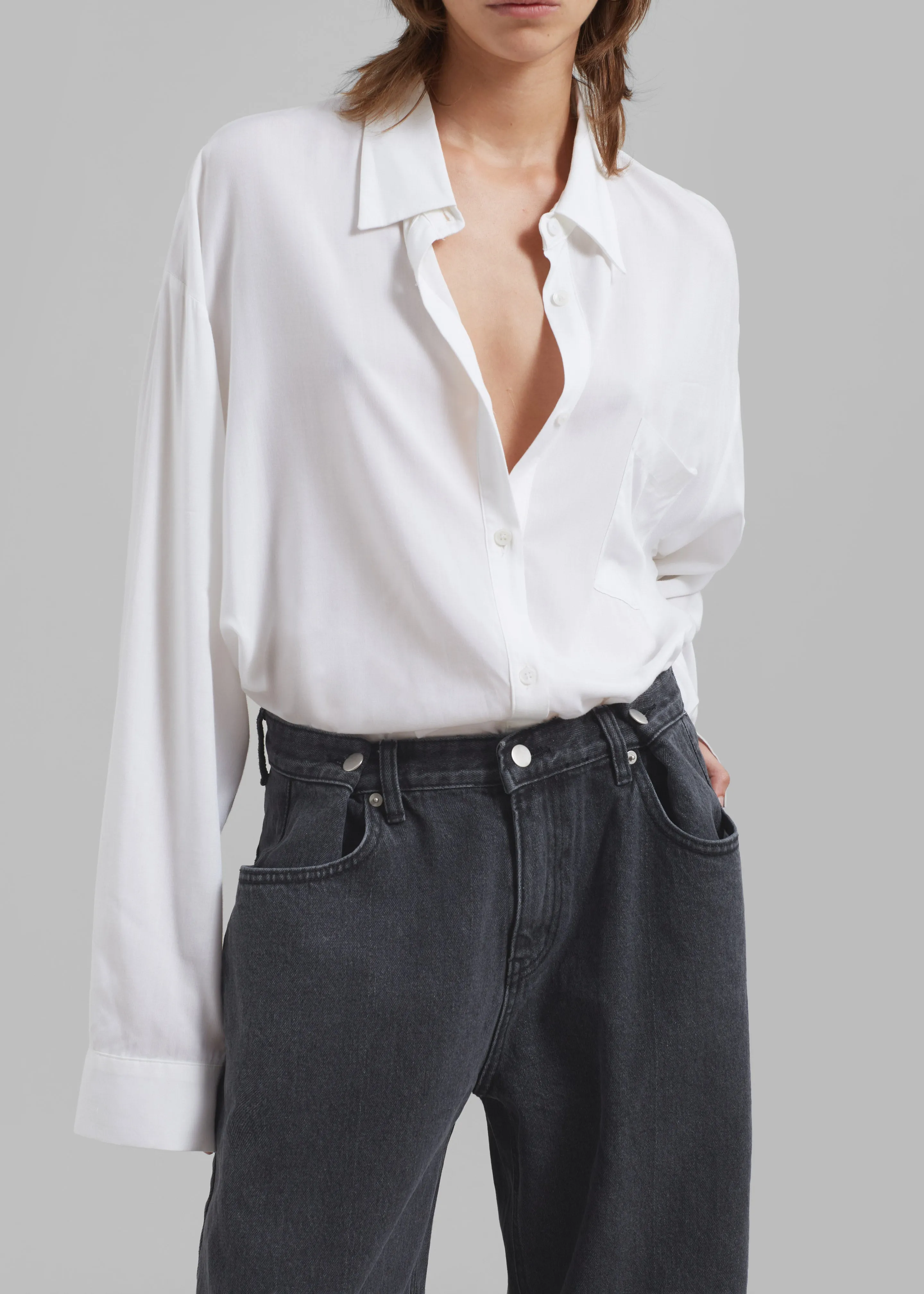 Hayla Denim Pants - Grey Wash sold by Frankie Shop product image thumbnail 3