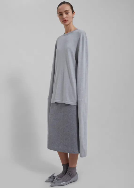 Arley Midi Skirt - Light Grey sold by Frankie Shop