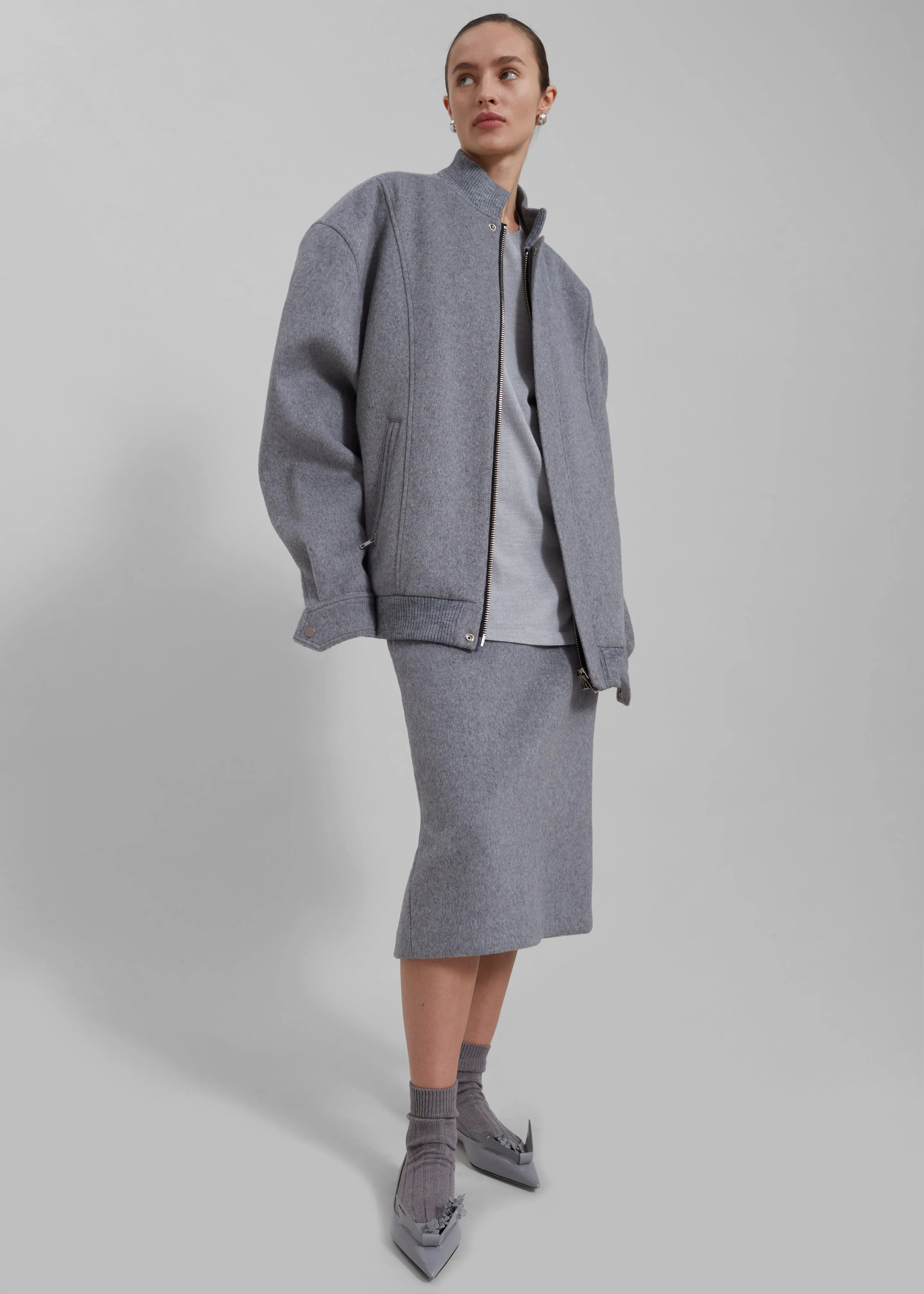 Arley Midi Skirt - Light Grey sold by Frankie Shop product image thumbnail 2