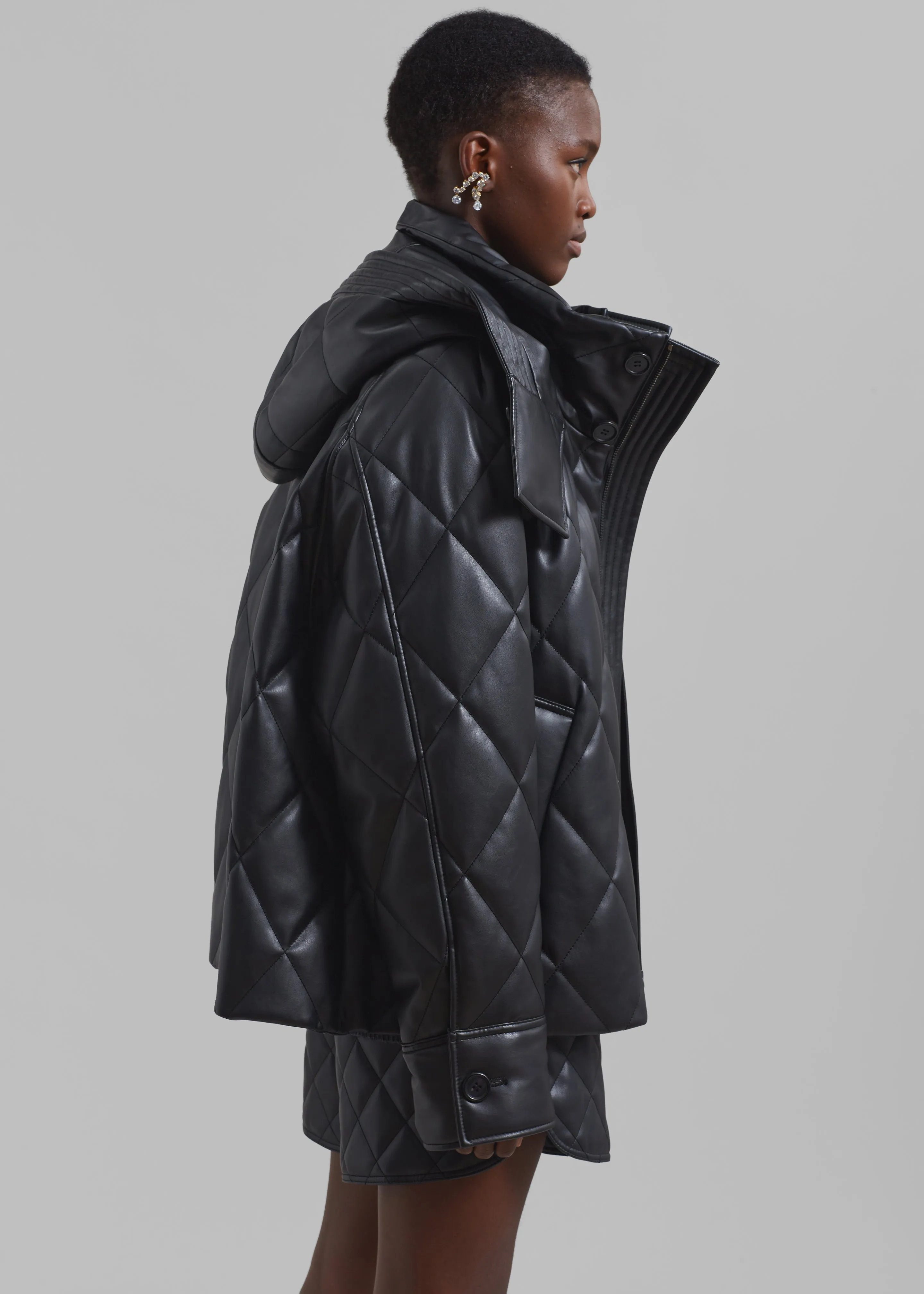 Kingston Faux Leather Quilted Jacket - Black sold by Frankie Shop product image thumbnail 2