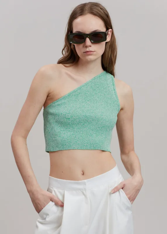 Naur One Shoulder Top - Green sold by Frankie Shop