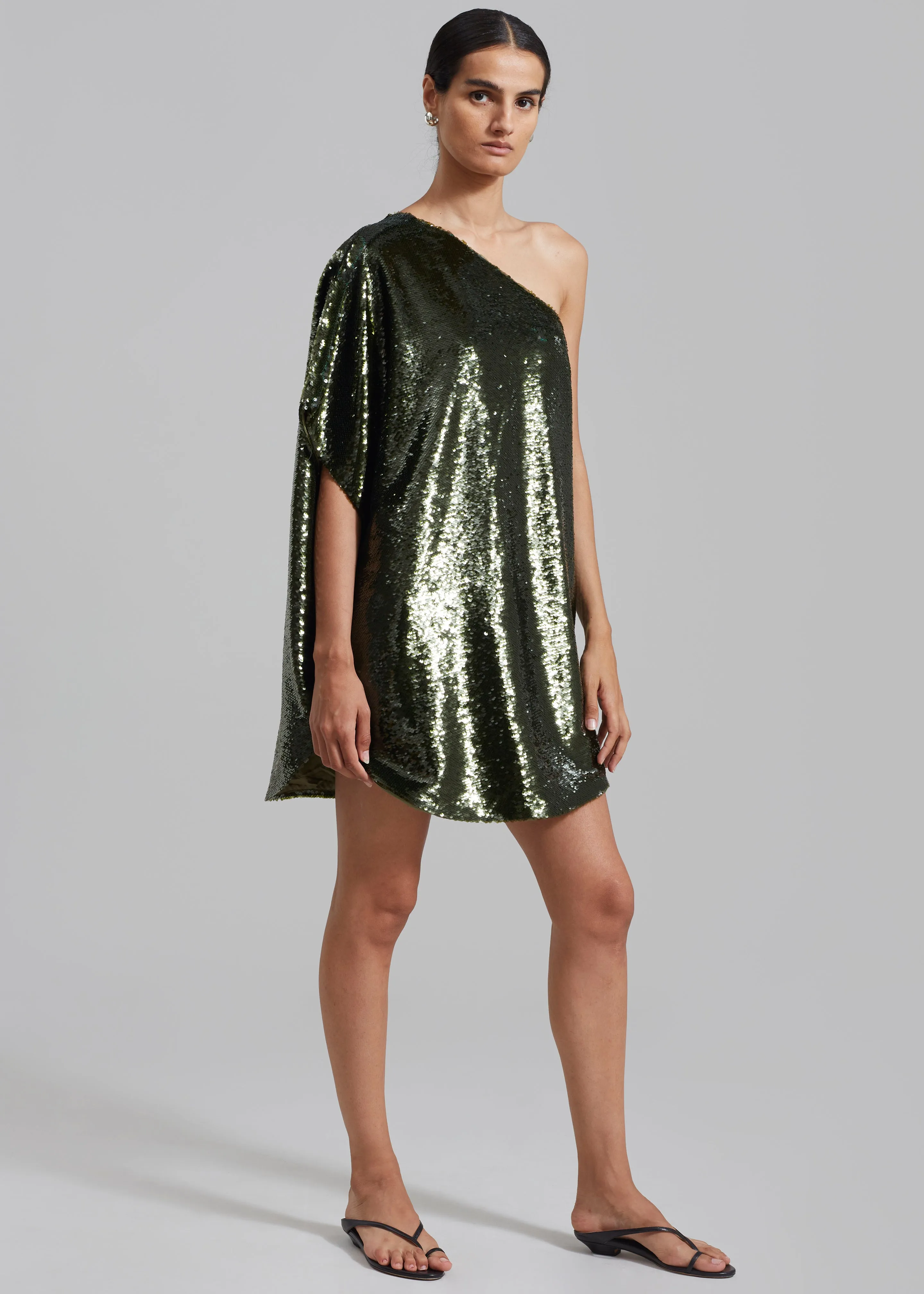 Gloria Sequins One Shoulder Dress - Olive sold by Frankie Shop product image thumbnail 4
