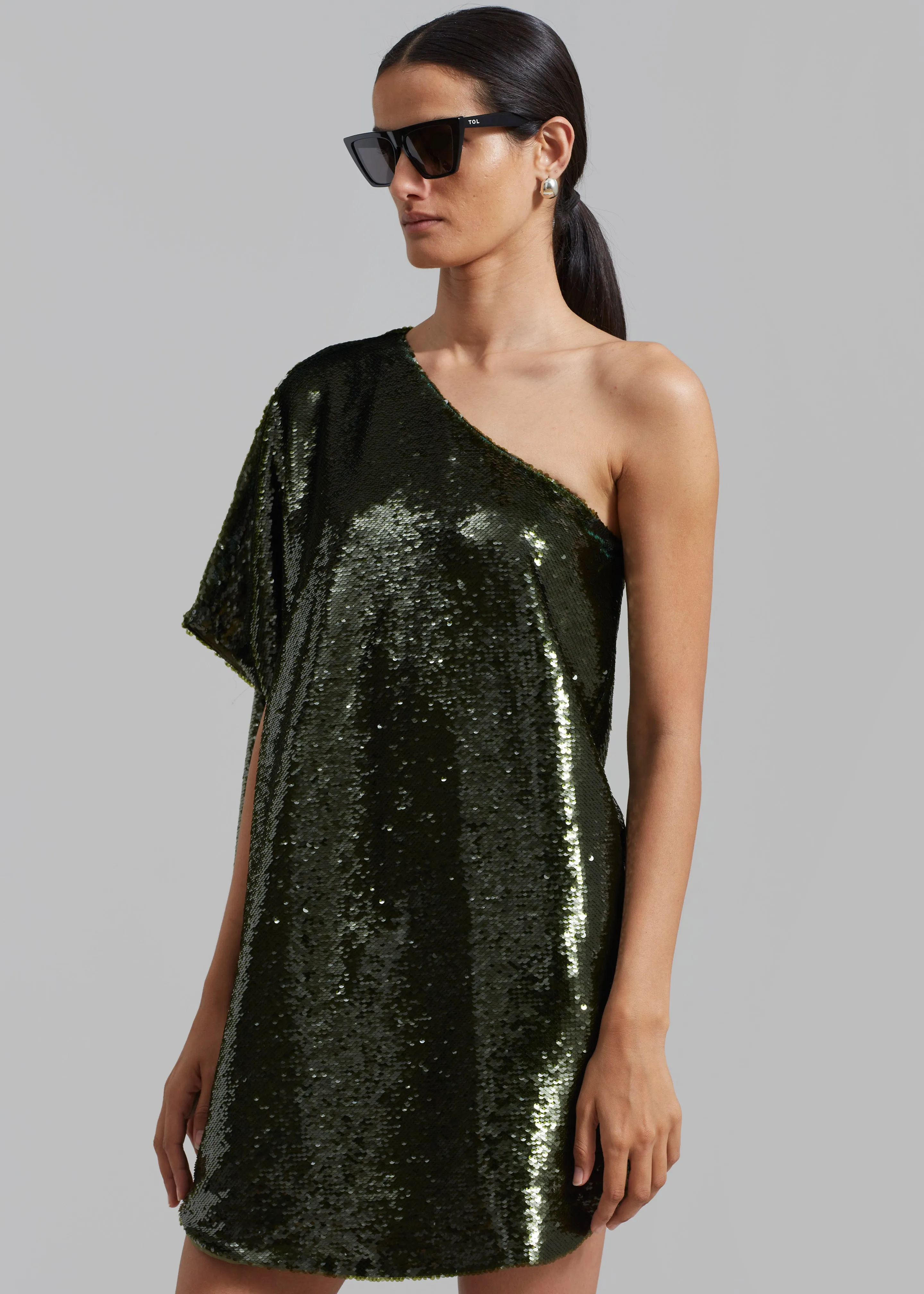 Gloria Sequins One Shoulder Dress - Olive sold by Frankie Shop product image thumbnail 5