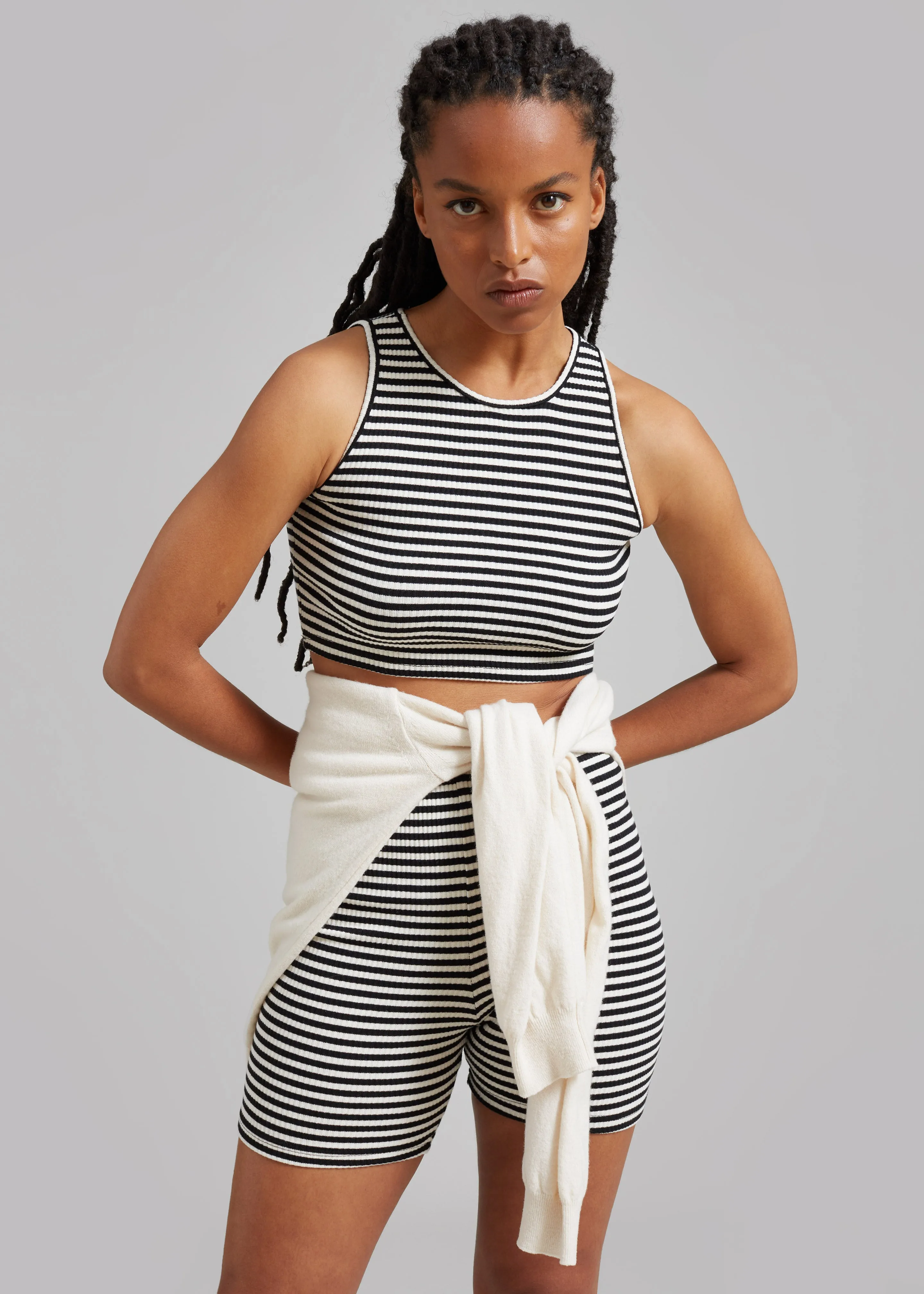 Martina Knit Tank Top - Black Stripe sold by Frankie Shop