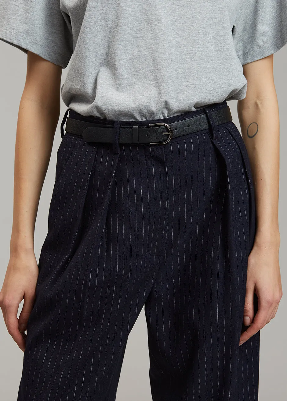 Tansy Pleated Trousers - Navy Pinstripe sold by Frankie Shop product image thumbnail 3