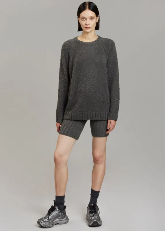Evisa Ribbed Shorts - Charcoal sold by Frankie Shop