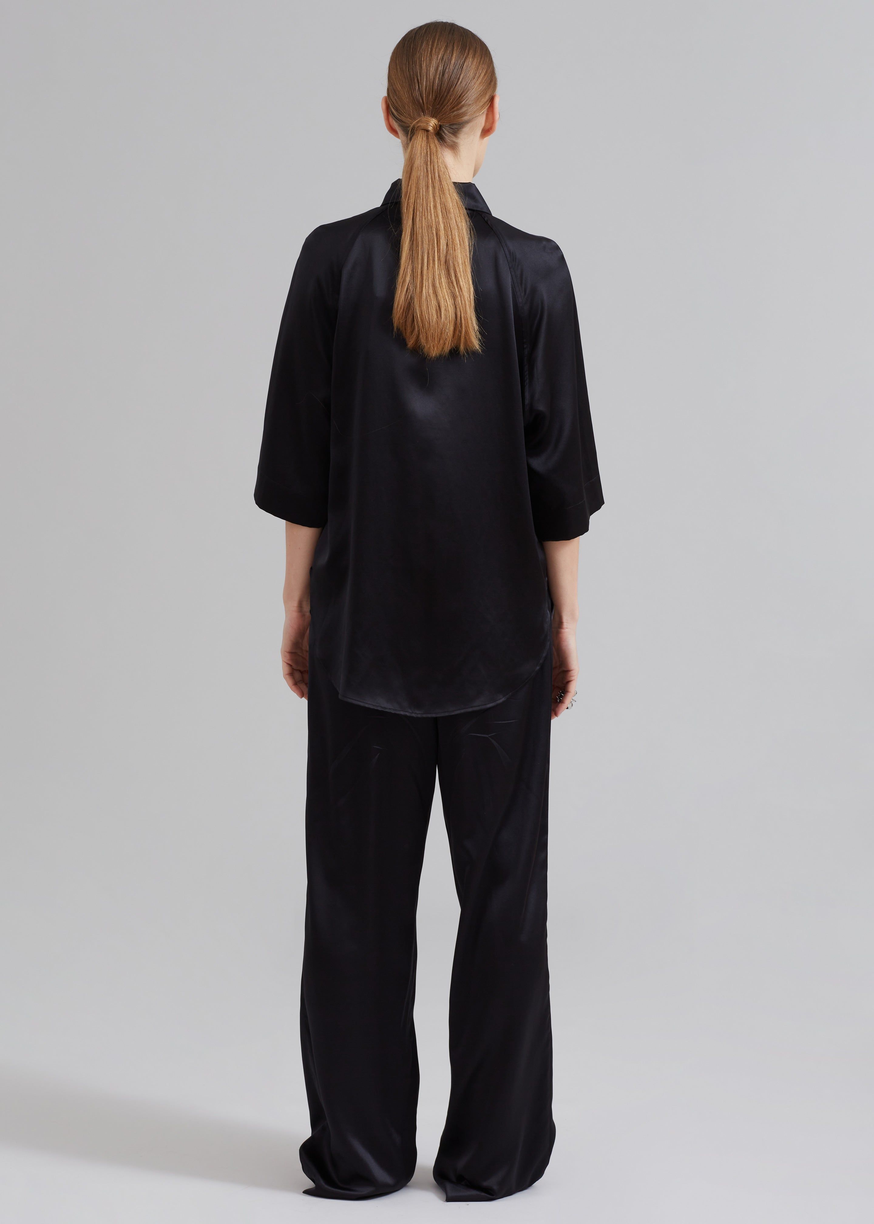 Loulou Studio Datia Short Sleeve Shirt - Black sold by Frankie Shop product image thumbnail 7