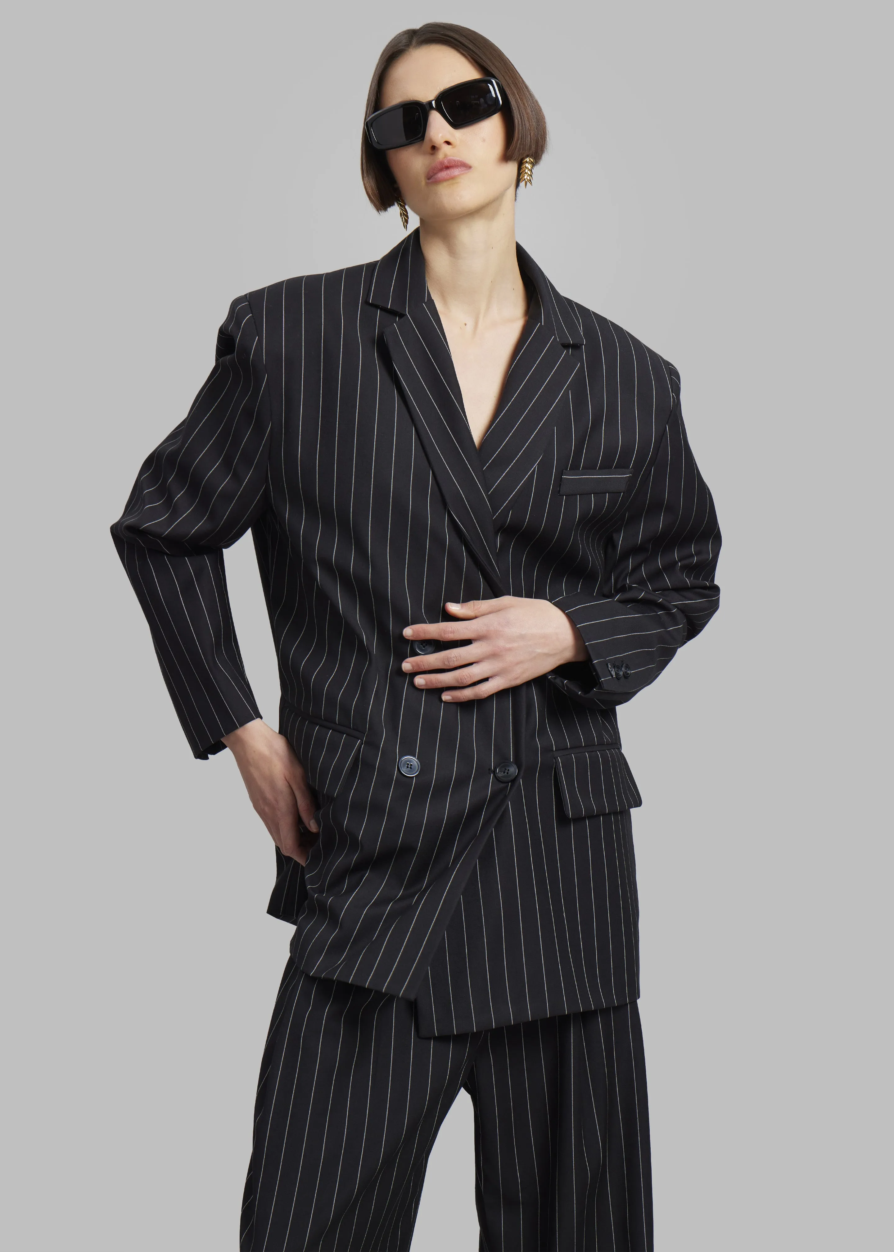 Sybil Blazer - Black Pinstripe sold by Frankie Shop product image thumbnail 5