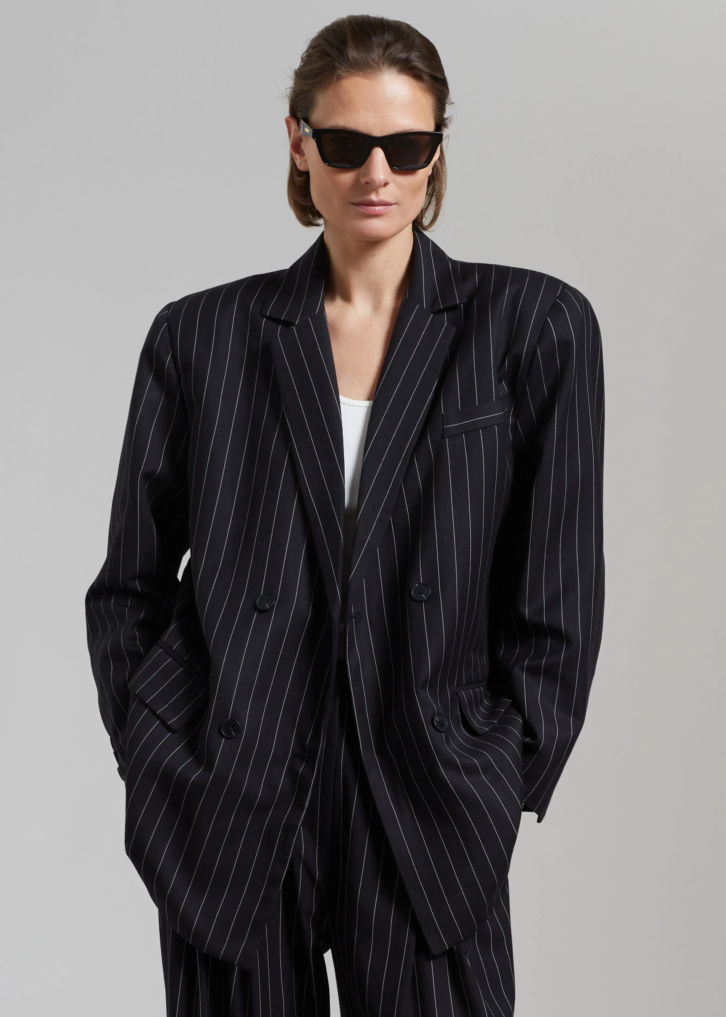 Sybil Blazer - Black Pinstripe sold by Frankie Shop product image thumbnail 2