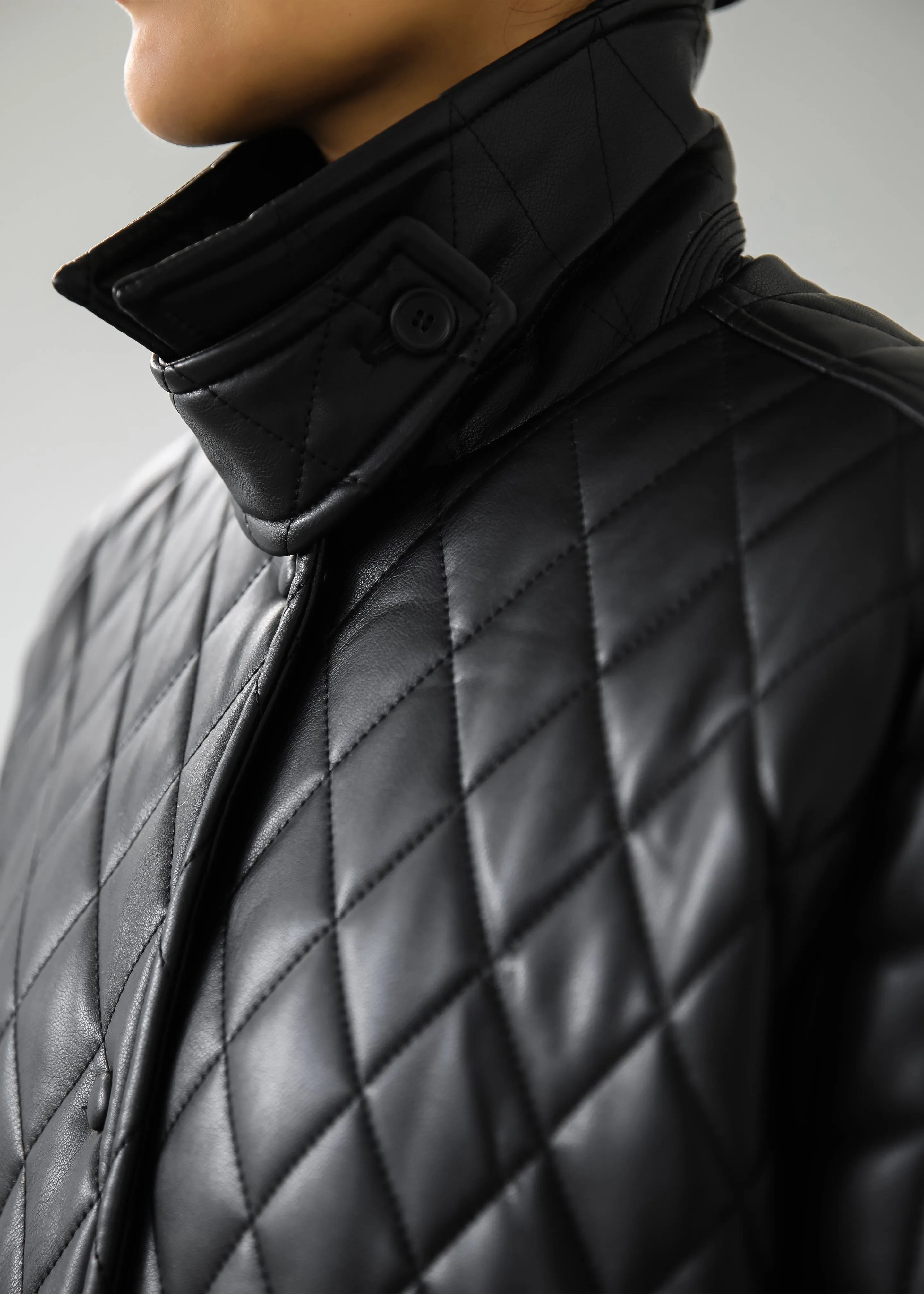 Montana Quilted Faux Leather Coat - Black sold by Frankie Shop product image thumbnail 3