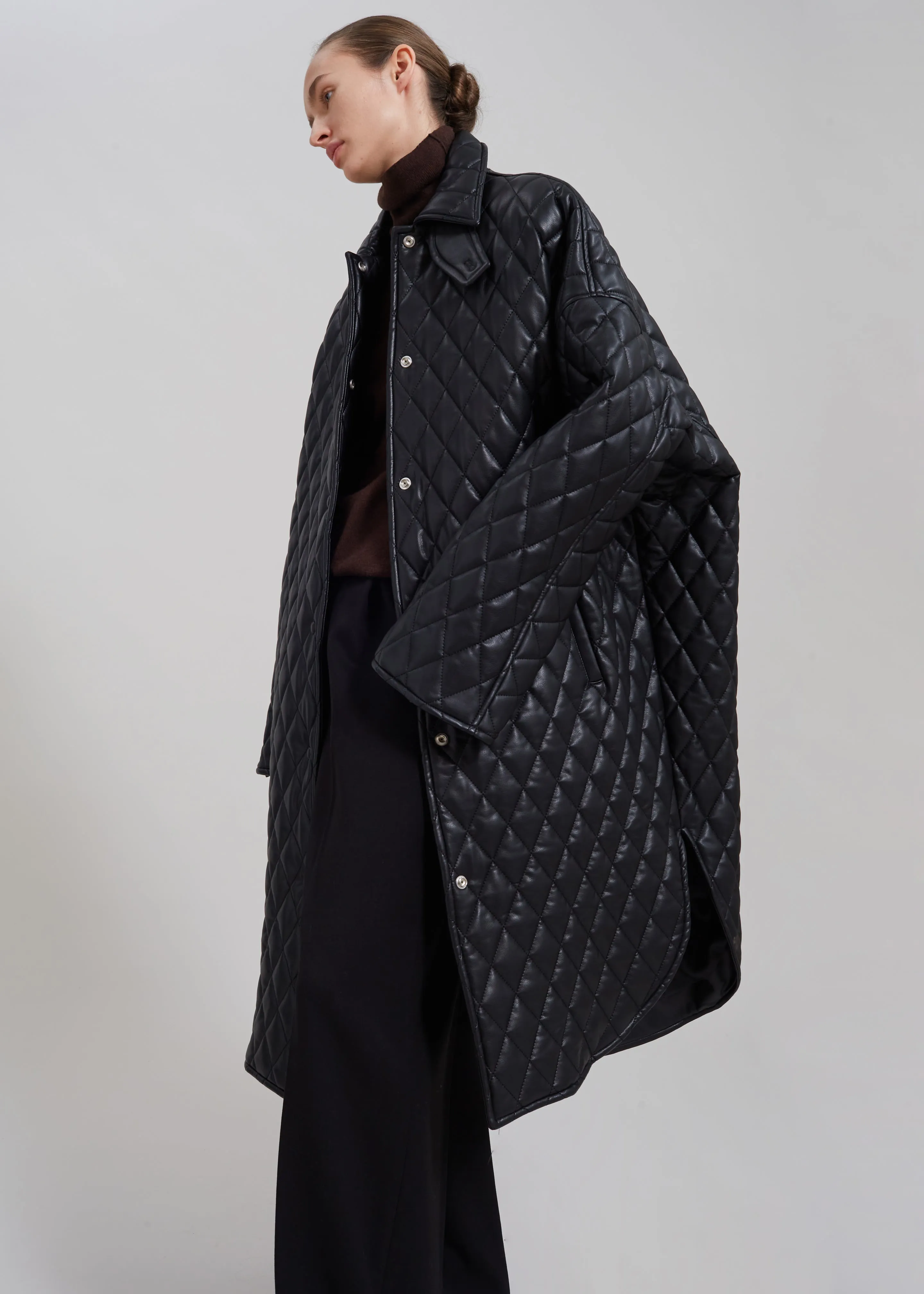 Montana Quilted Faux Leather Coat - Black sold by Frankie Shop product image thumbnail 2