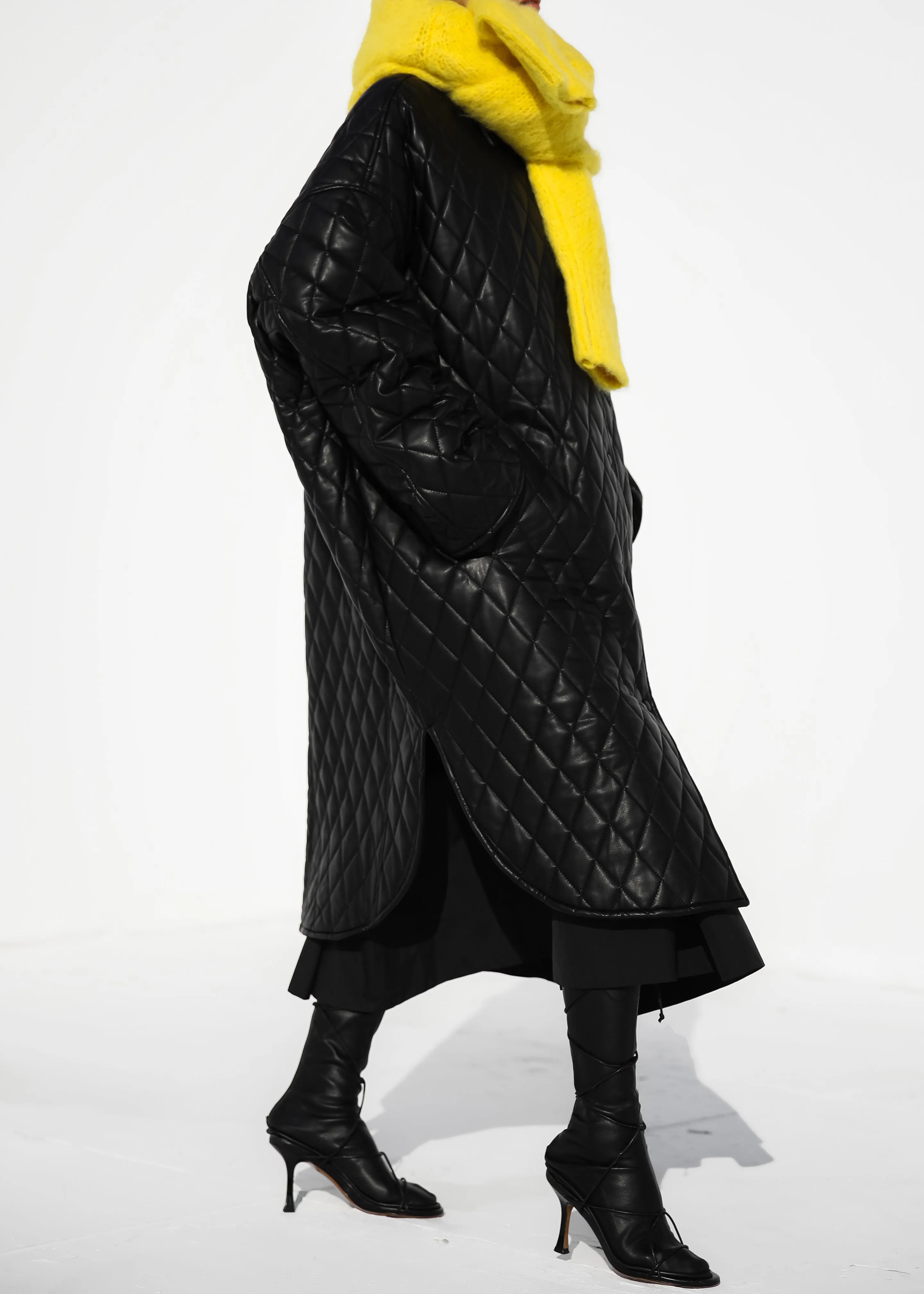 Montana Quilted Faux Leather Coat - Black sold by Frankie Shop product image thumbnail 4