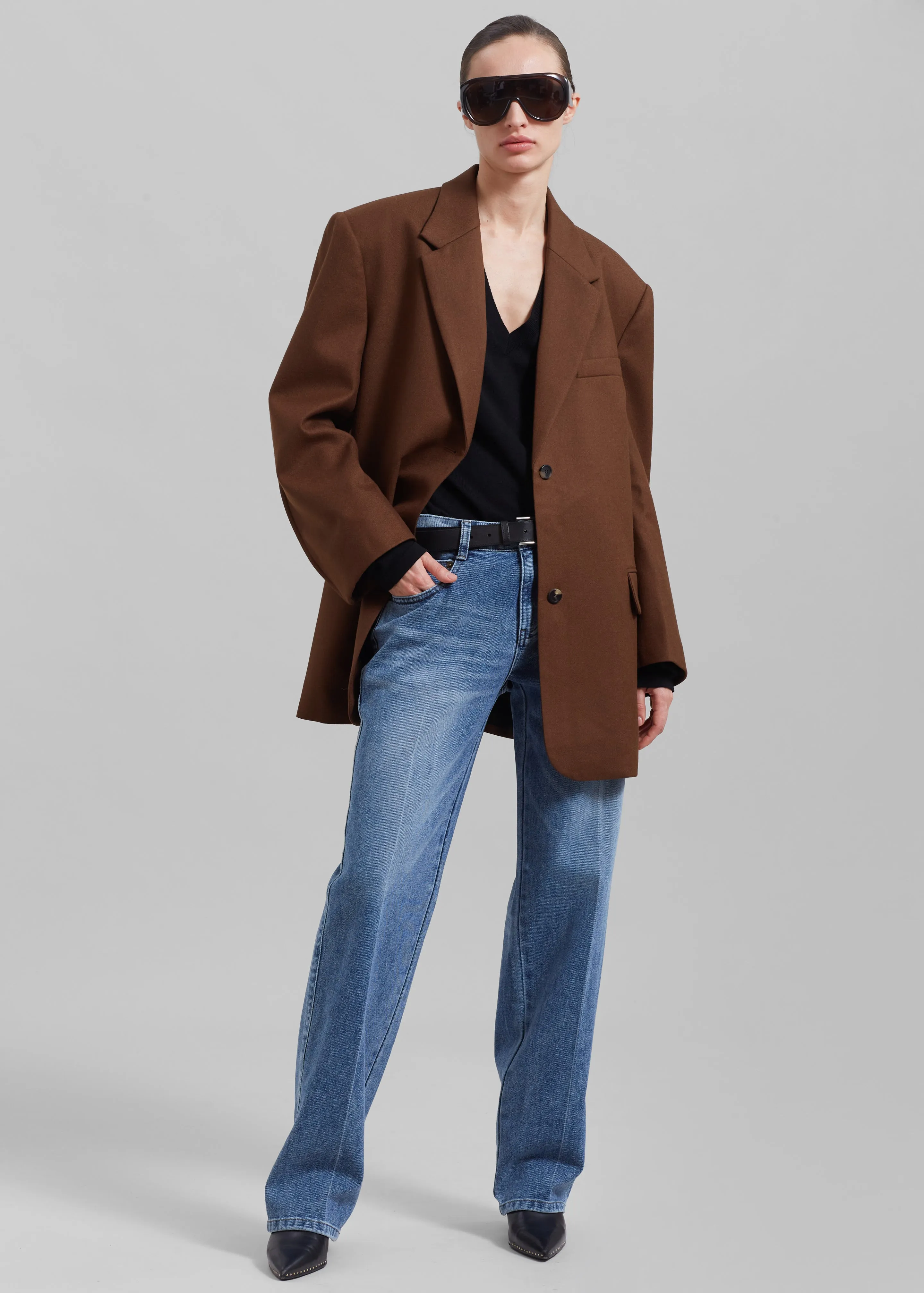 Silas Oversized Wool Blazer - Brown sold by Frankie Shop product image thumbnail 2