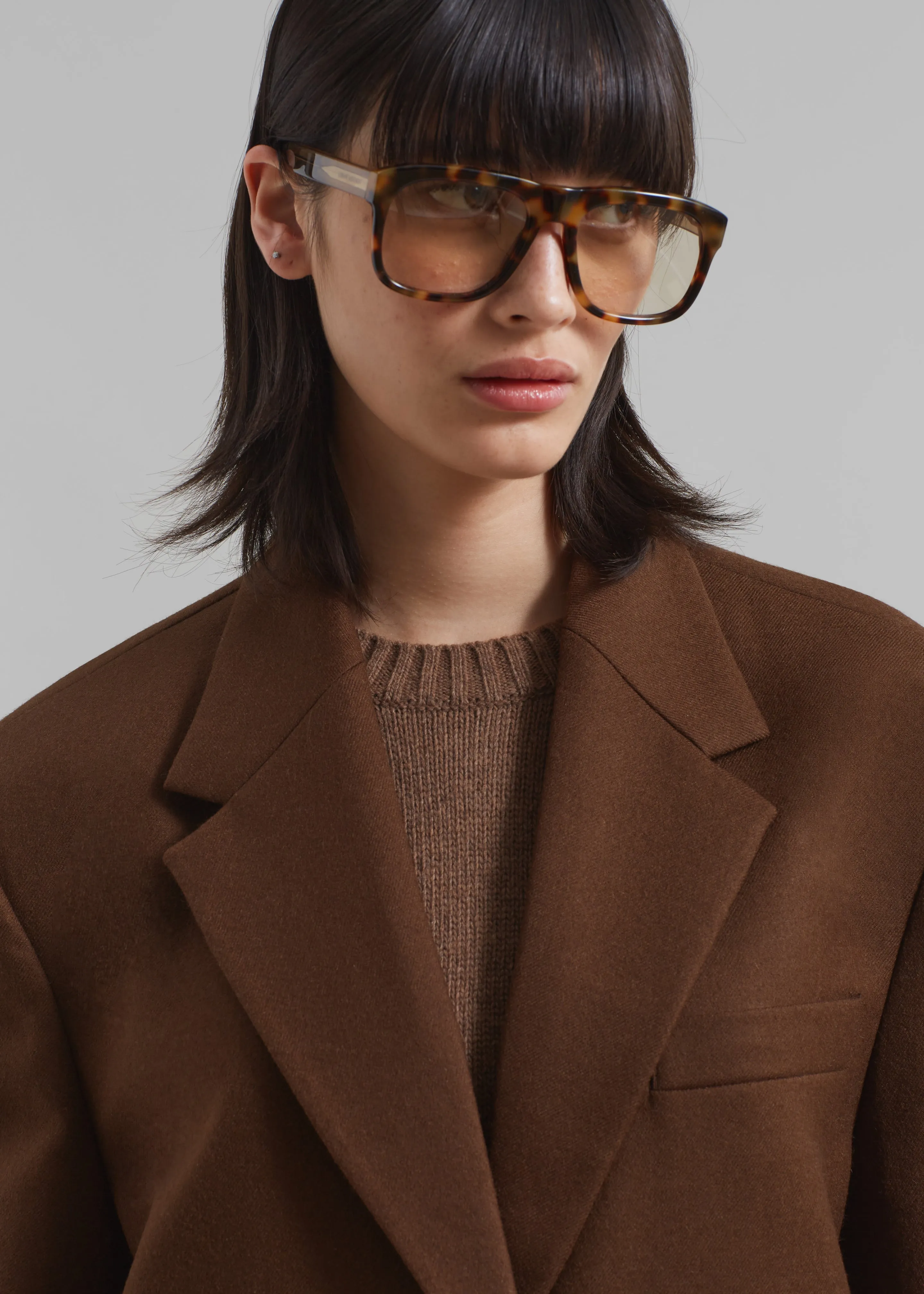 Silas Oversized Wool Blazer - Brown sold by Frankie Shop product image thumbnail 4