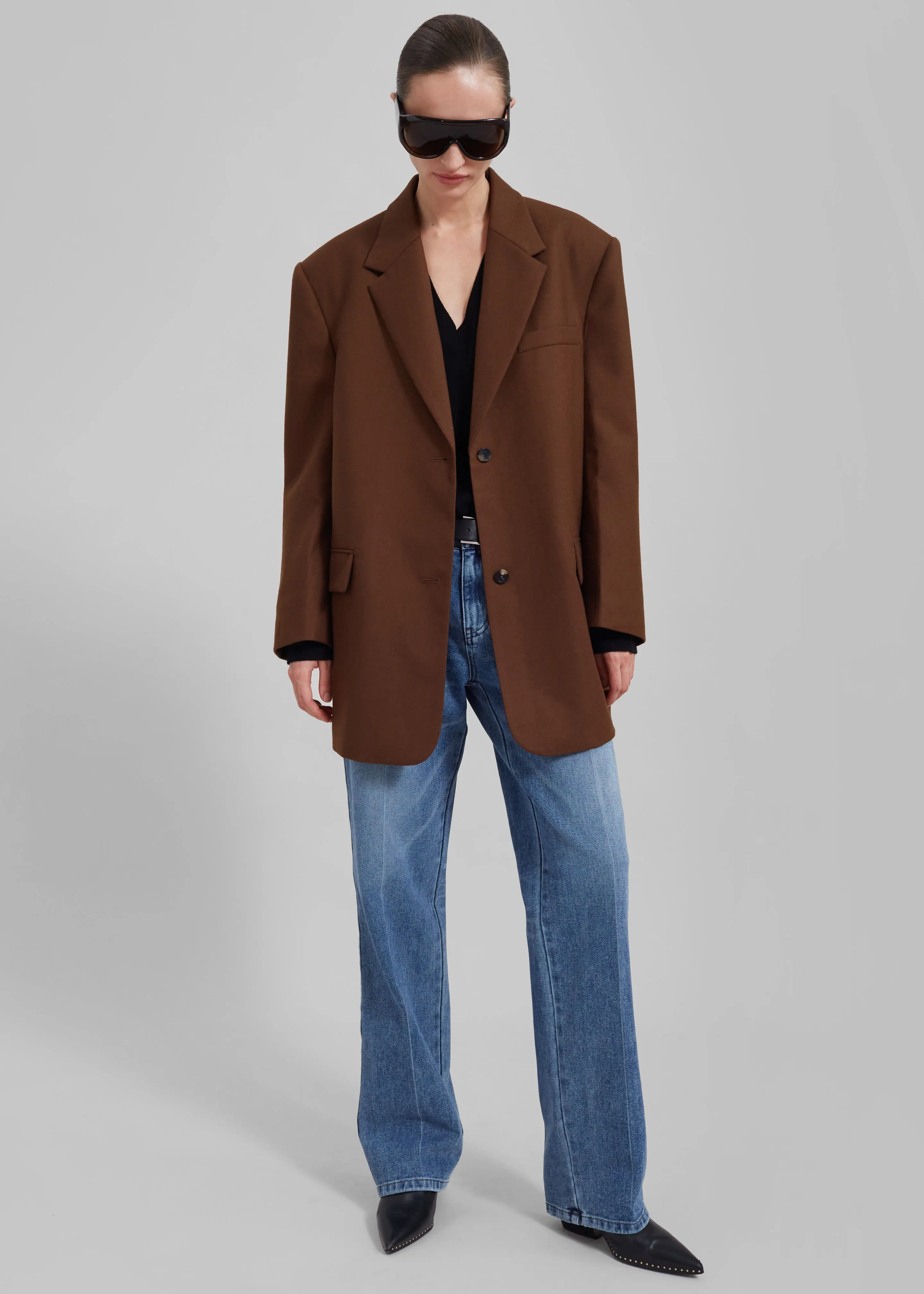 Silas Oversized Wool Blazer - Brown sold by Frankie Shop product image thumbnail 5