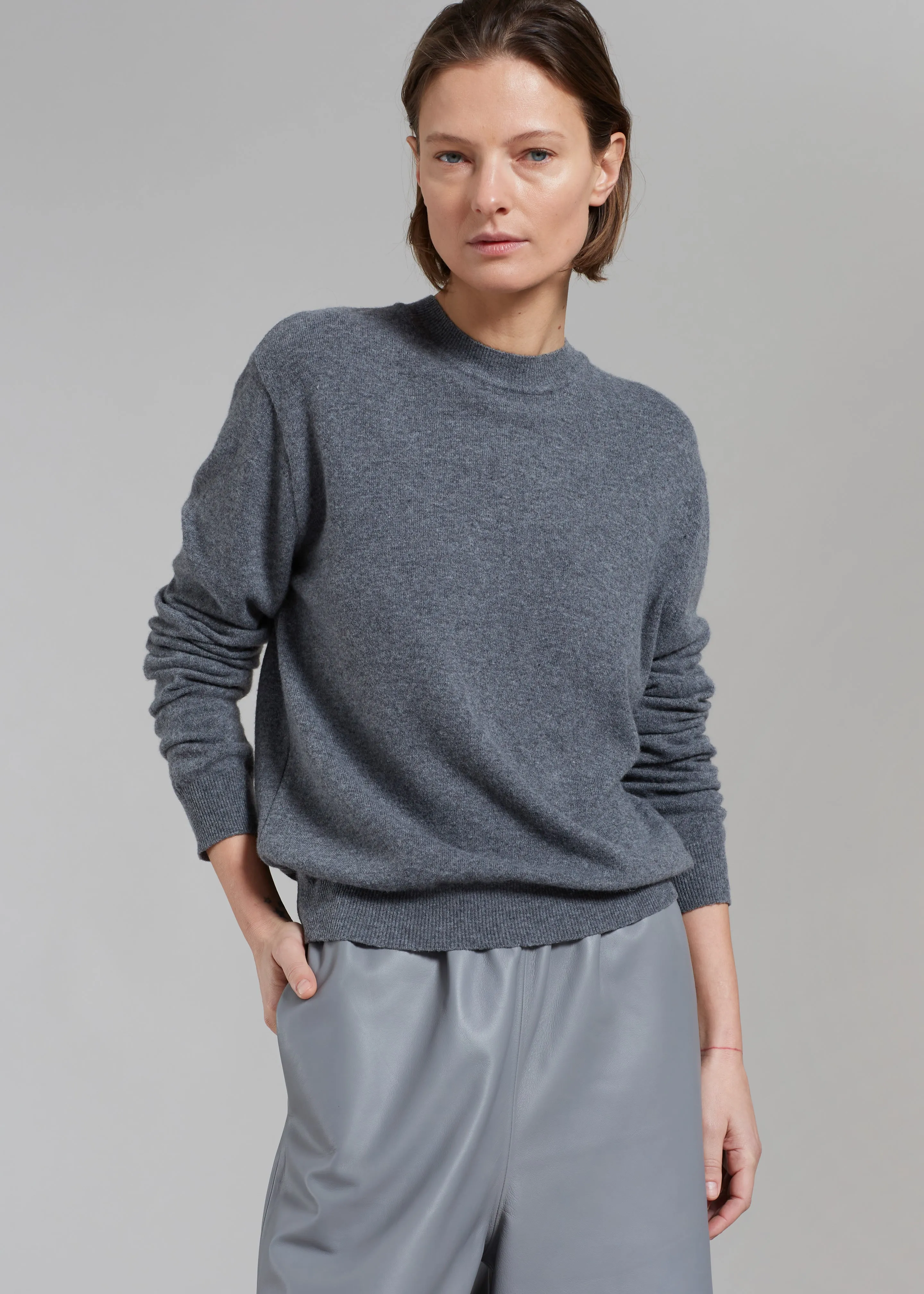 Aurora Wool Blend Knit Sweater - Grey sold by Frankie Shop product image thumbnail 3
