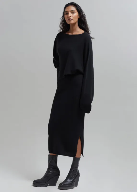 Jainy Knit Pencil Skirt - Black made by Frankie Shop