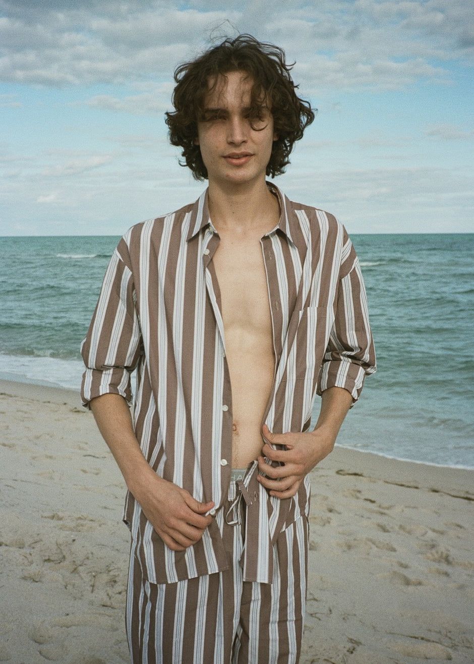 Samsøe & Samsøe Marley Shirt - Brown Stripe sold by Frankie Shop product image thumbnail 3