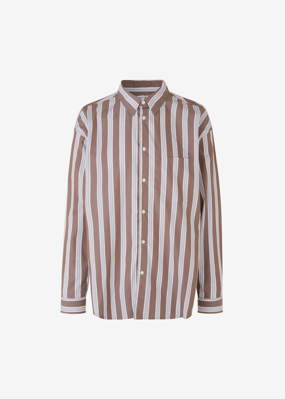Samsøe & Samsøe Marley Shirt - Brown Stripe sold by Frankie Shop product image thumbnail 17