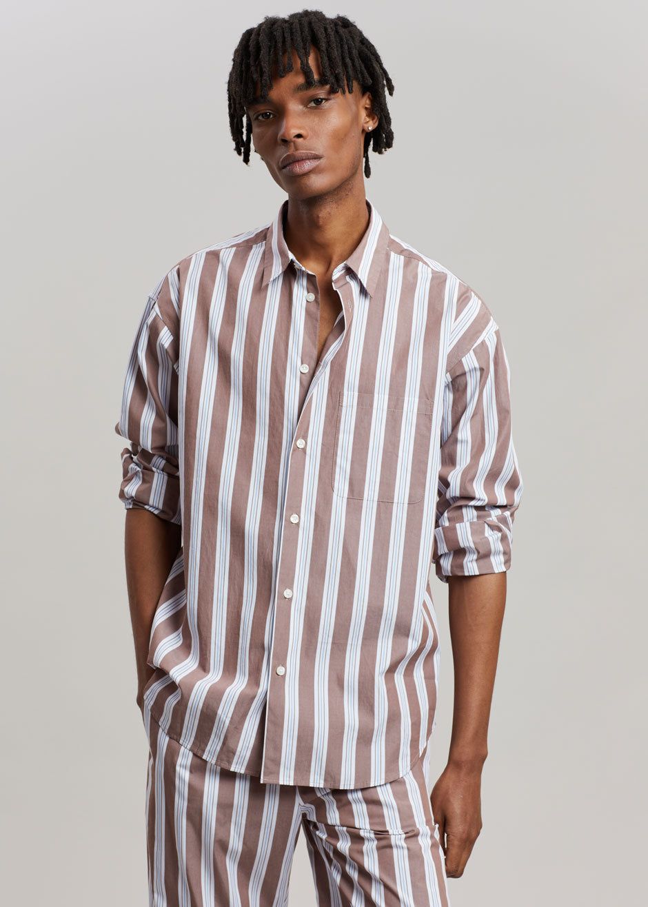 Samsøe & Samsøe Marley Shirt - Brown Stripe sold by Frankie Shop