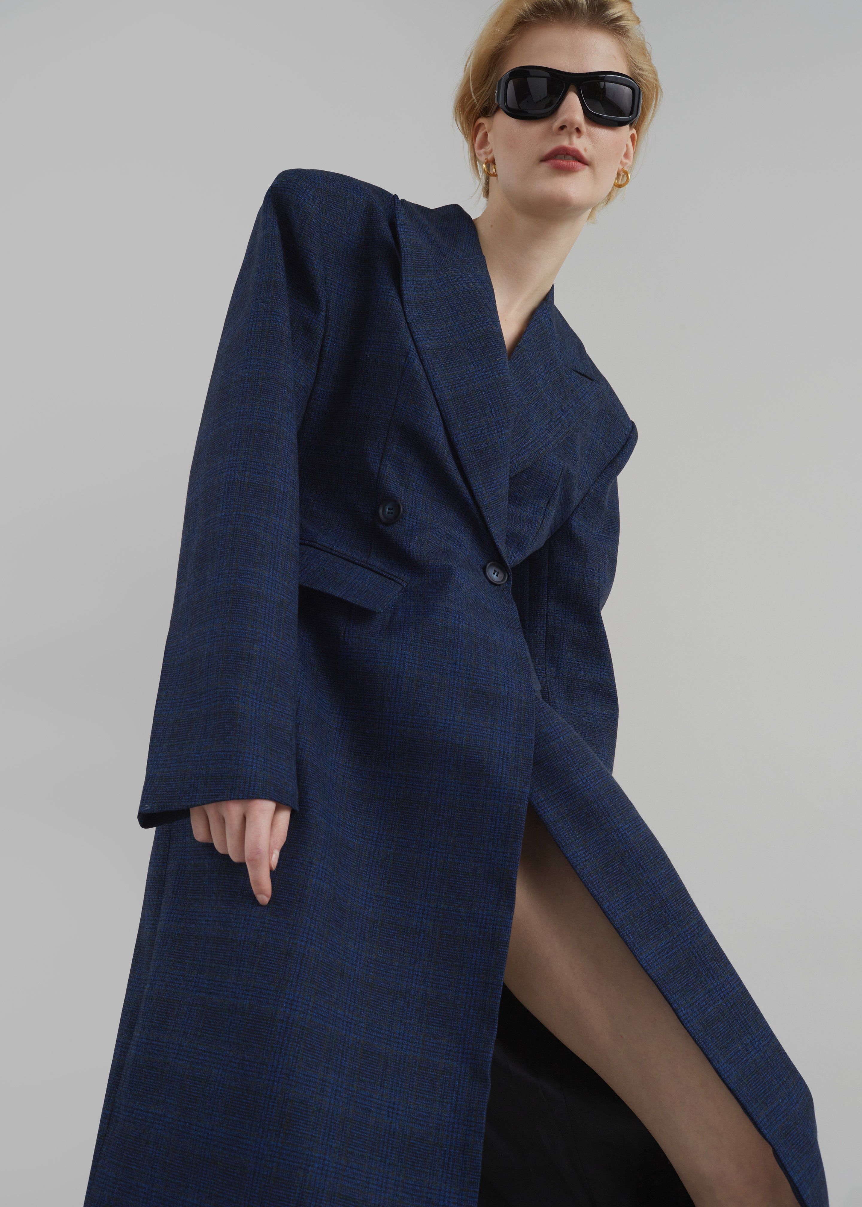 Linden Plaid Dress Coat - Navy sold by Frankie Shop product image thumbnail 5