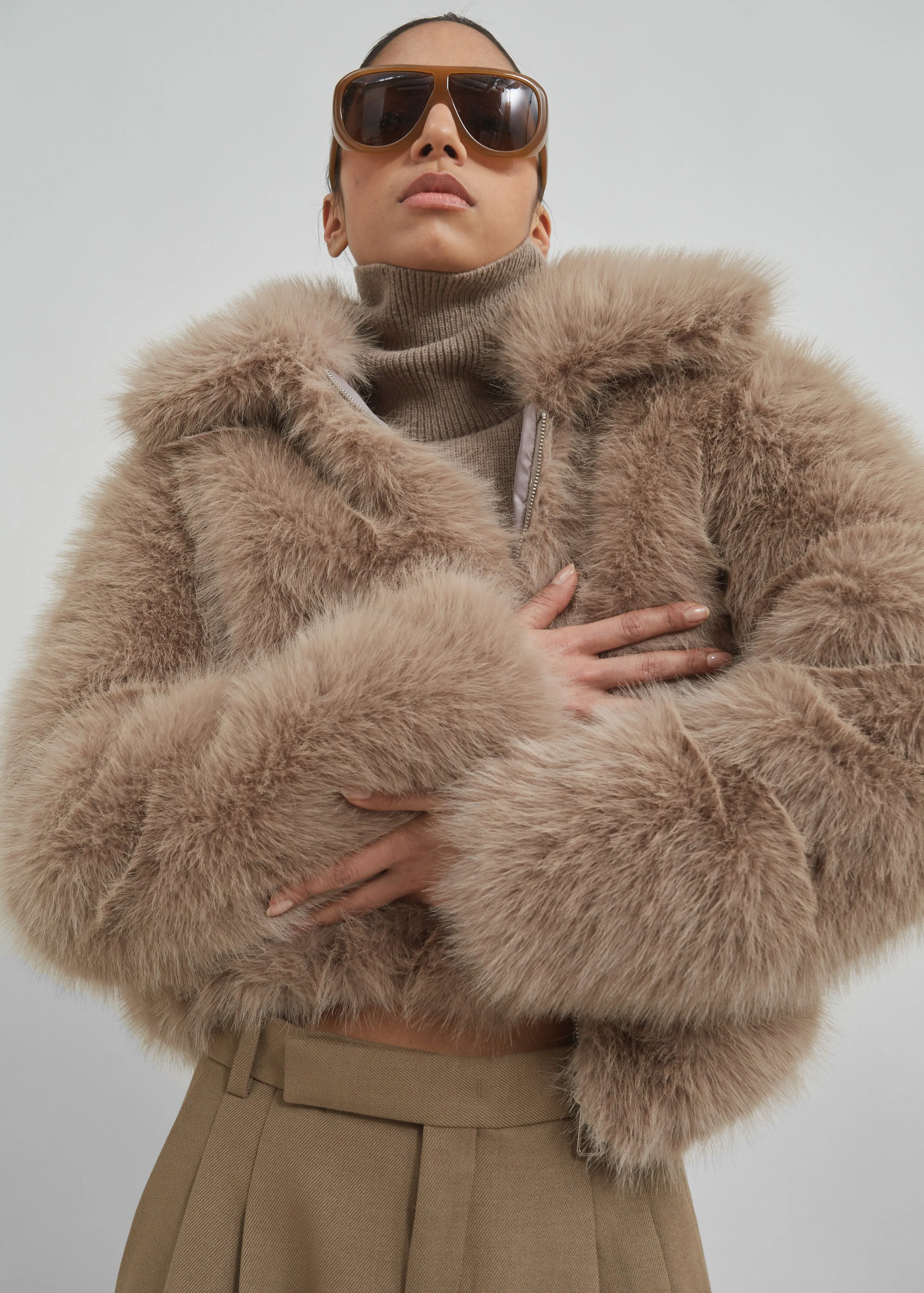 Sabrina Faux Fur Jacket - Mocha sold by Frankie Shop product image thumbnail 3