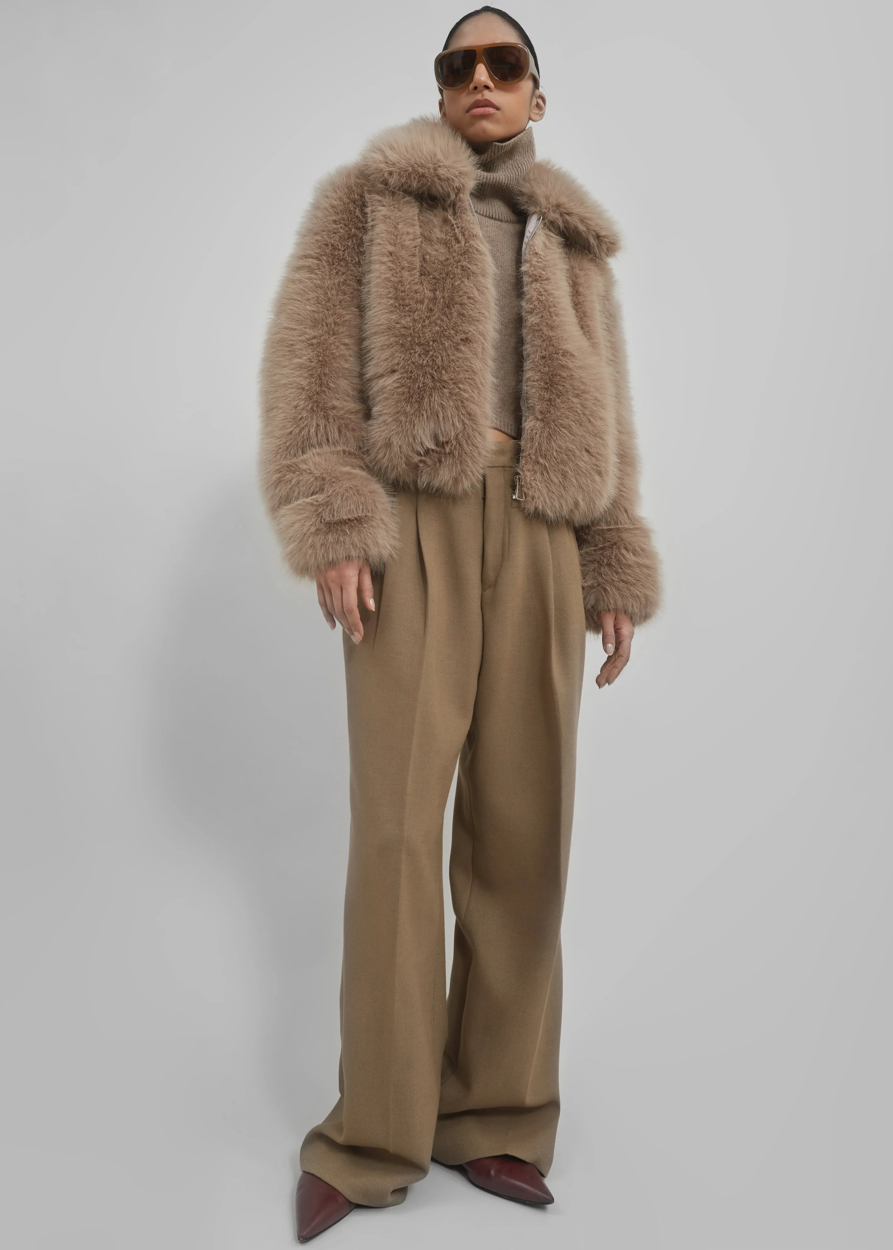 Sabrina Faux Fur Jacket - Mocha sold by Frankie Shop product image thumbnail 2
