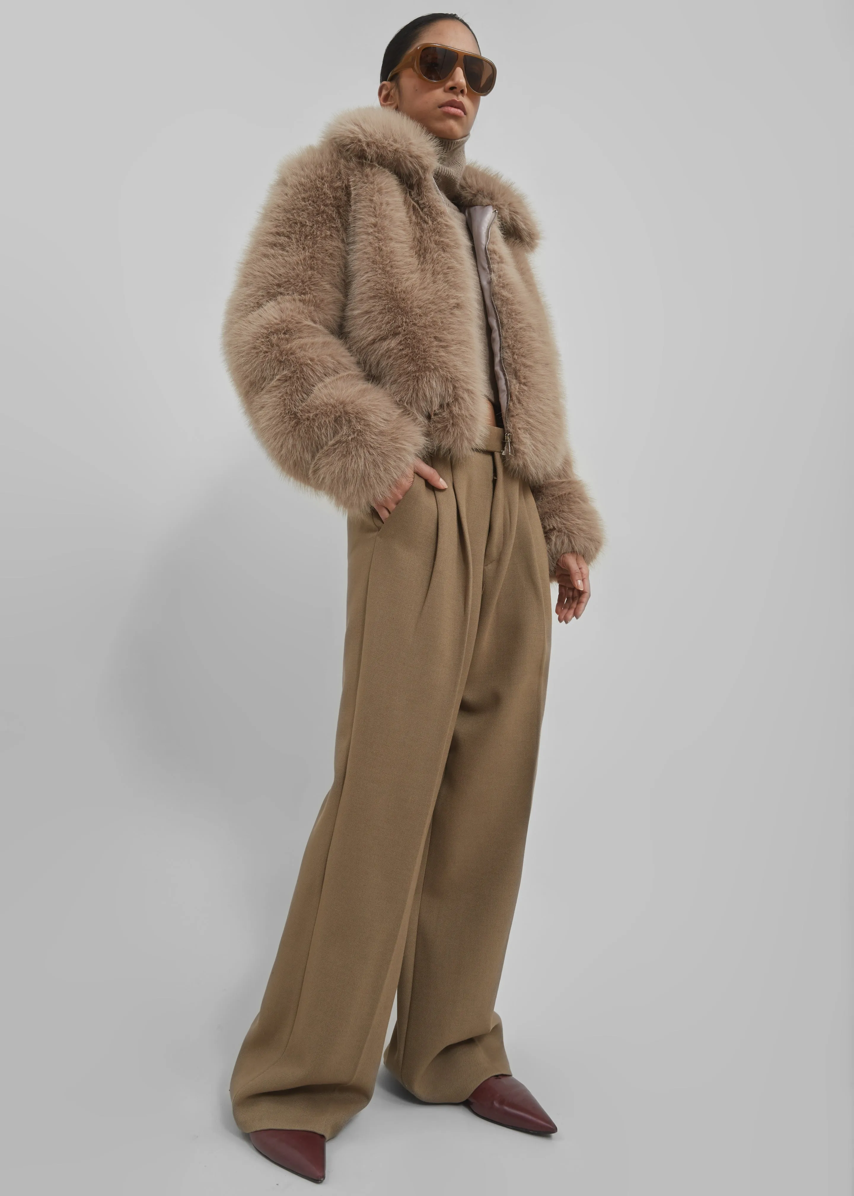 Sabrina Faux Fur Jacket - Mocha sold by Frankie Shop product image thumbnail 4