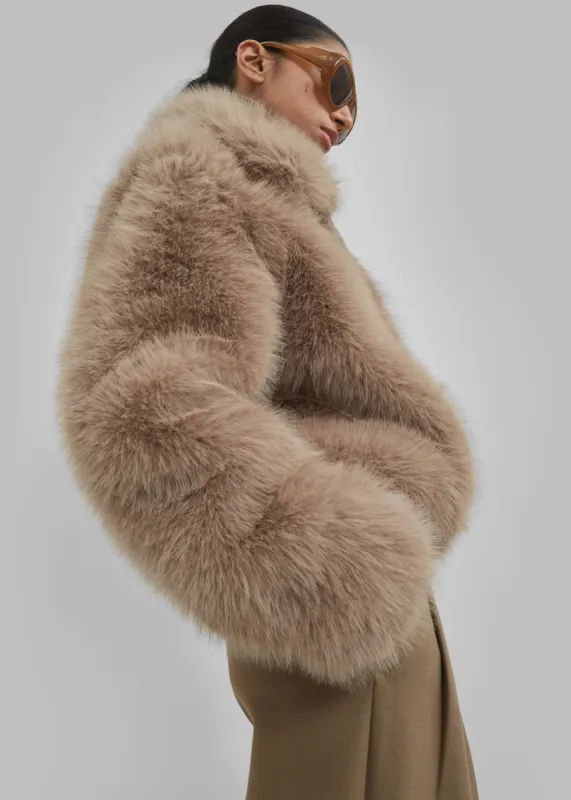 Sabrina Faux Fur Jacket Mocha Parallel