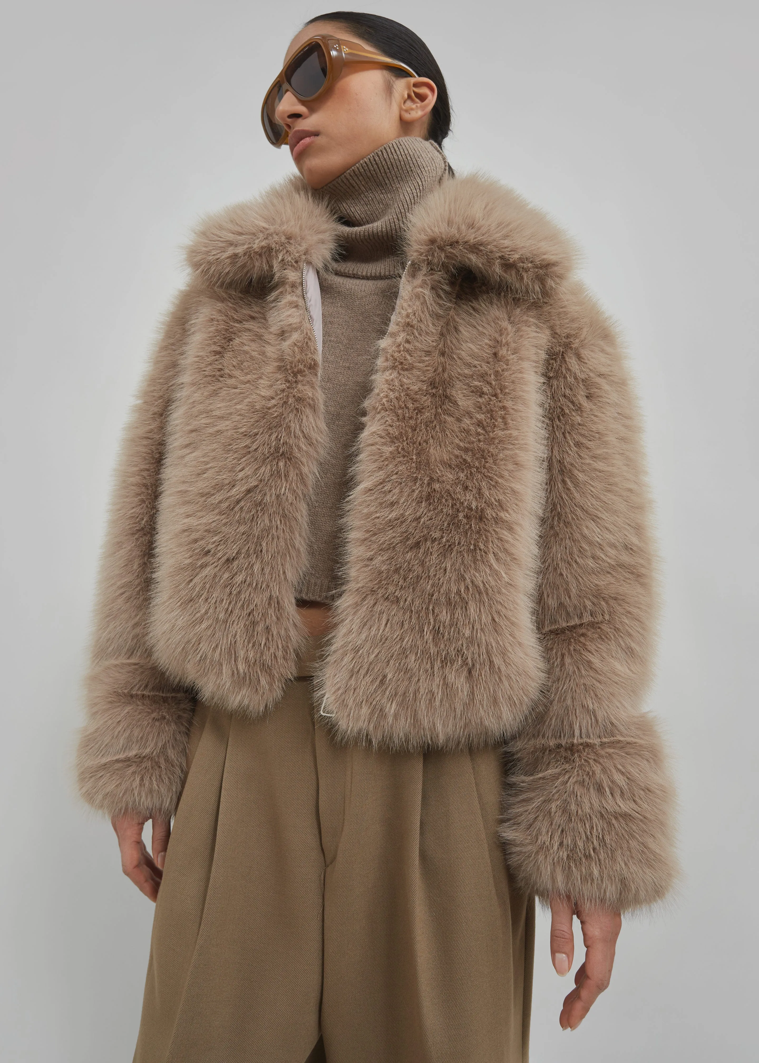 Sabrina Faux Fur Jacket - Mocha sold by Frankie Shop product image thumbnail 5