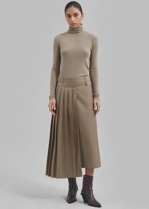 Irie Pleated Skirt - Beige sold by Frankie Shop