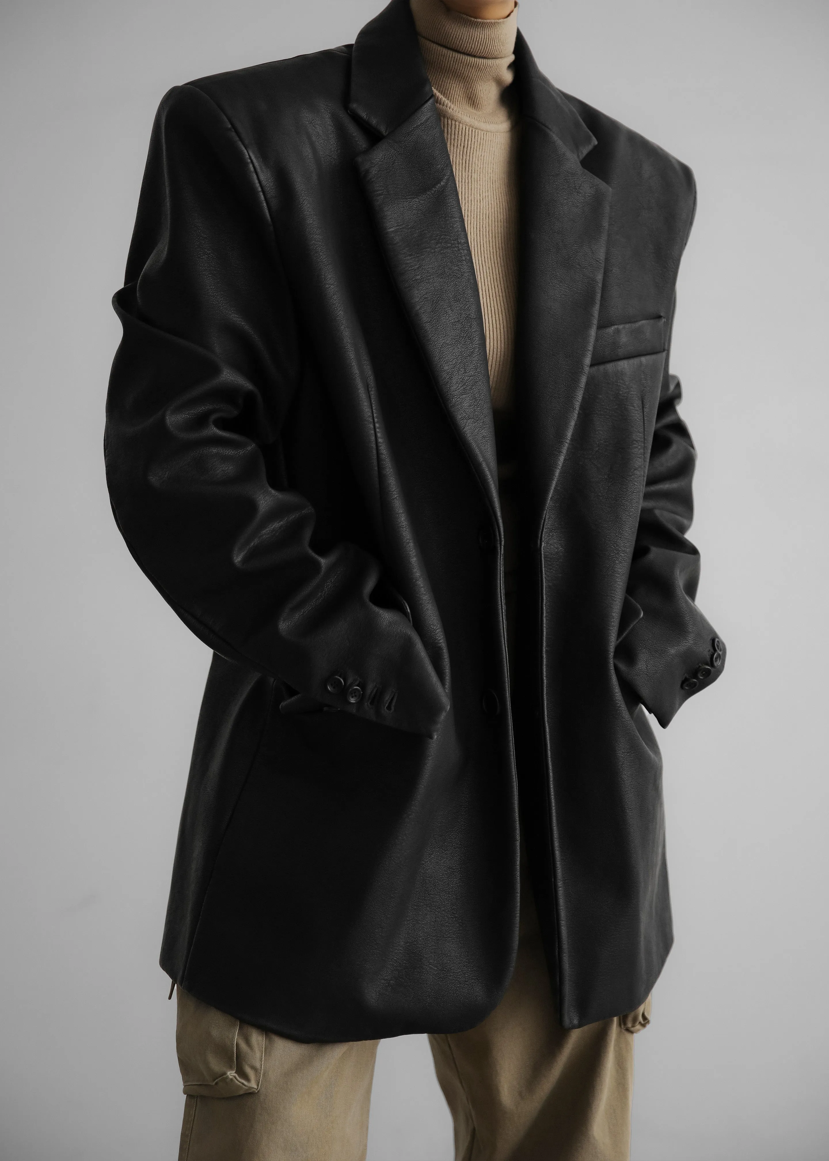 Kelso Faux Leather Blazer - Black sold by Frankie Shop product image thumbnail 2