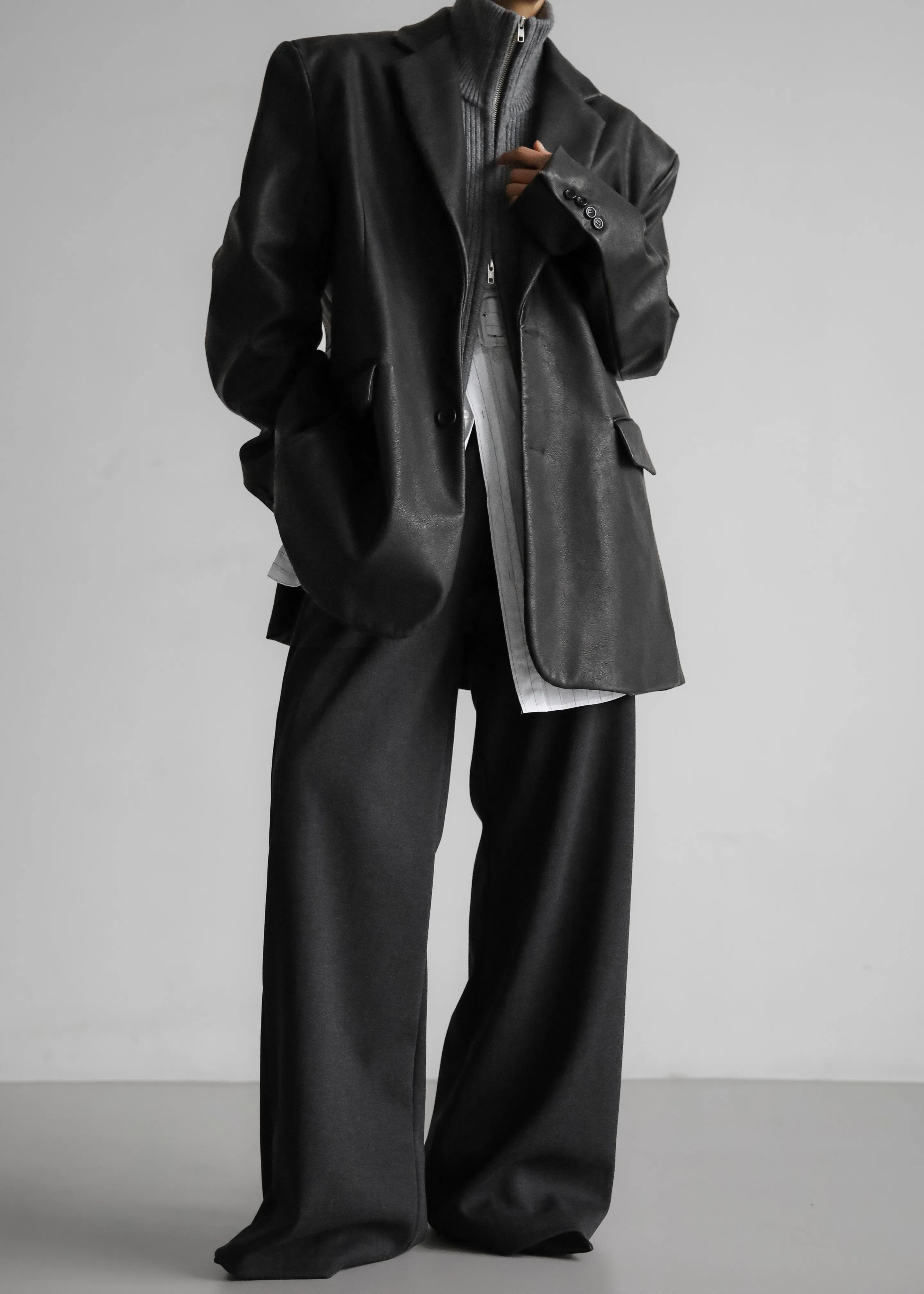 Kelso Faux Leather Blazer - Black sold by Frankie Shop product image thumbnail 3