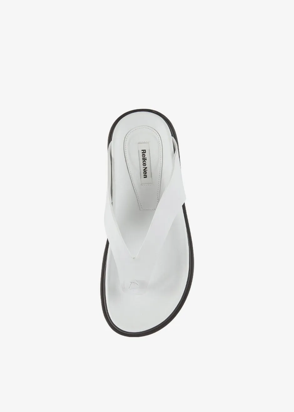 Reike Nen Leather Flip Flop Sandals - White sold by Frankie Shop product image thumbnail 4