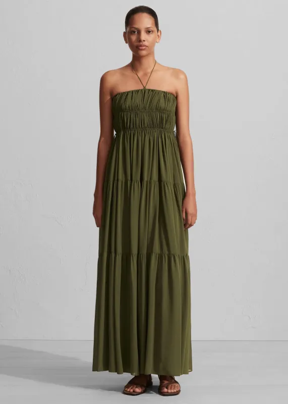 Matteau Shirred Halter Dress - Cypress made by Matteau