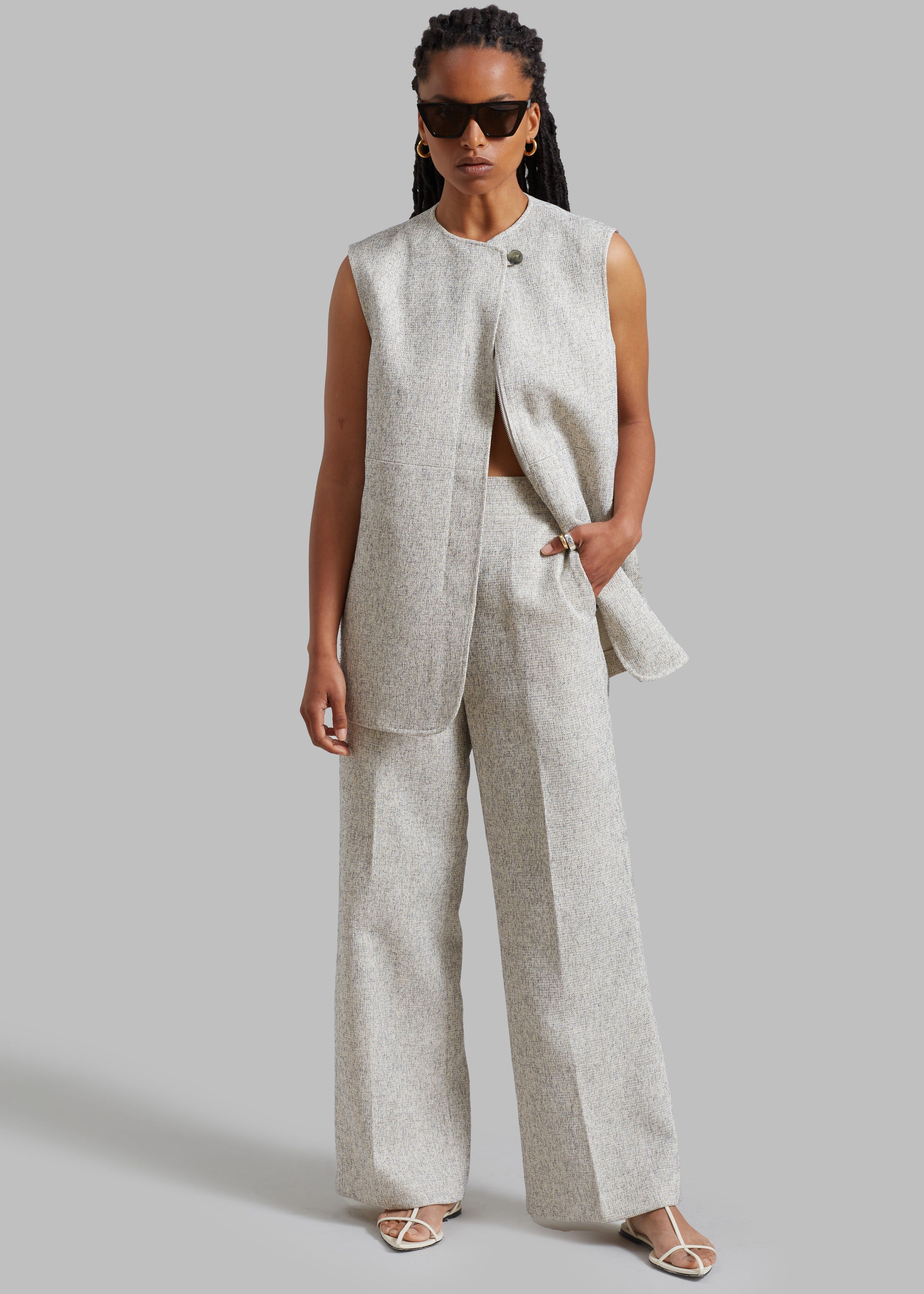 Nevaeh Tweed Trousers - Beige sold by Frankie Shop