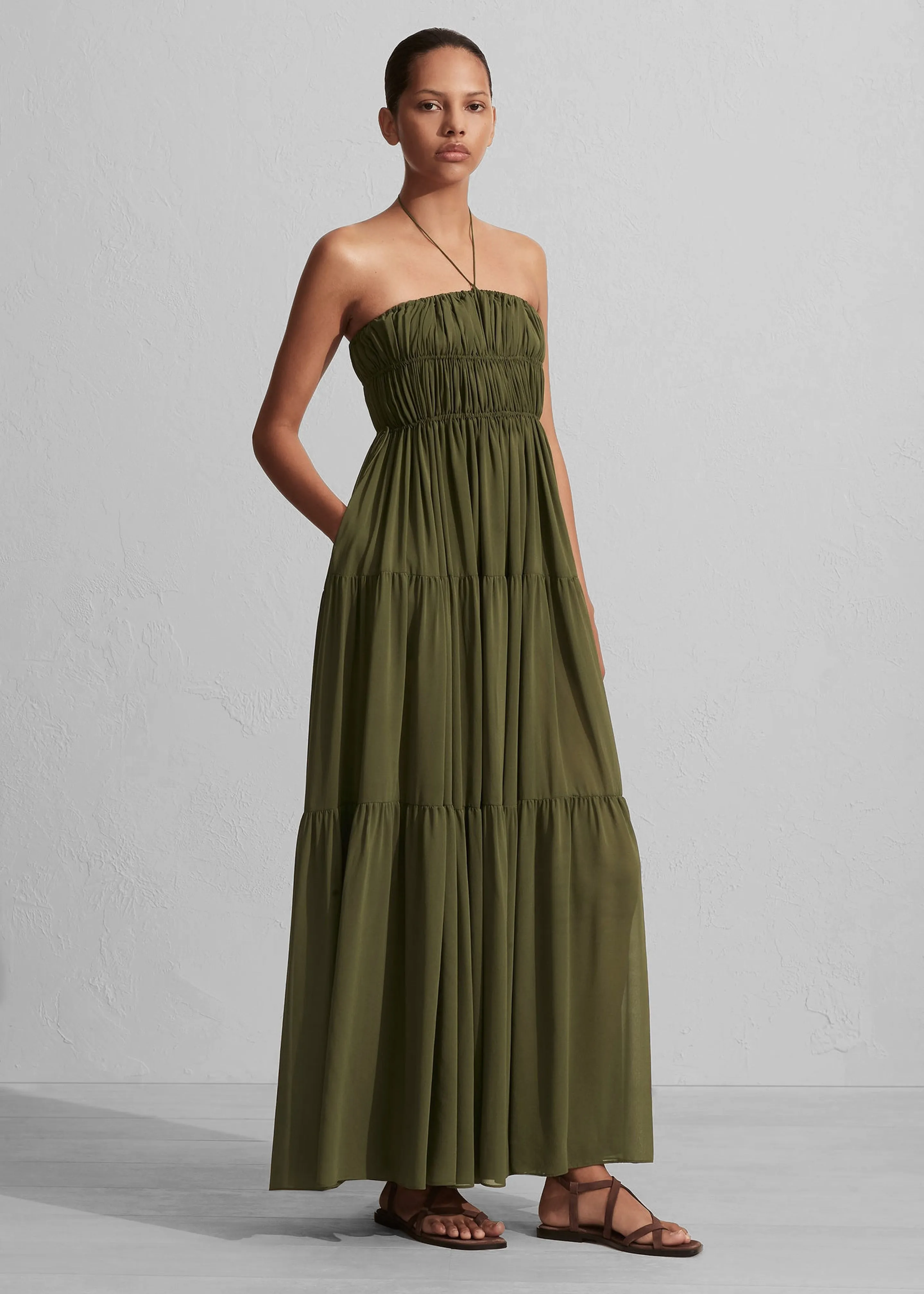 Matteau Shirred Halter Dress - Cypress sold by Frankie Shop product image thumbnail 2