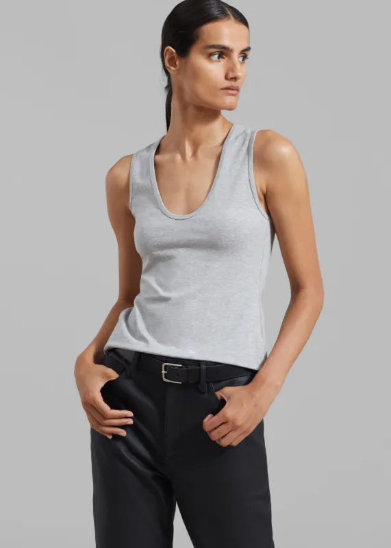 Matteau Deep U Tank - Heather Grey sold by Frankie Shop