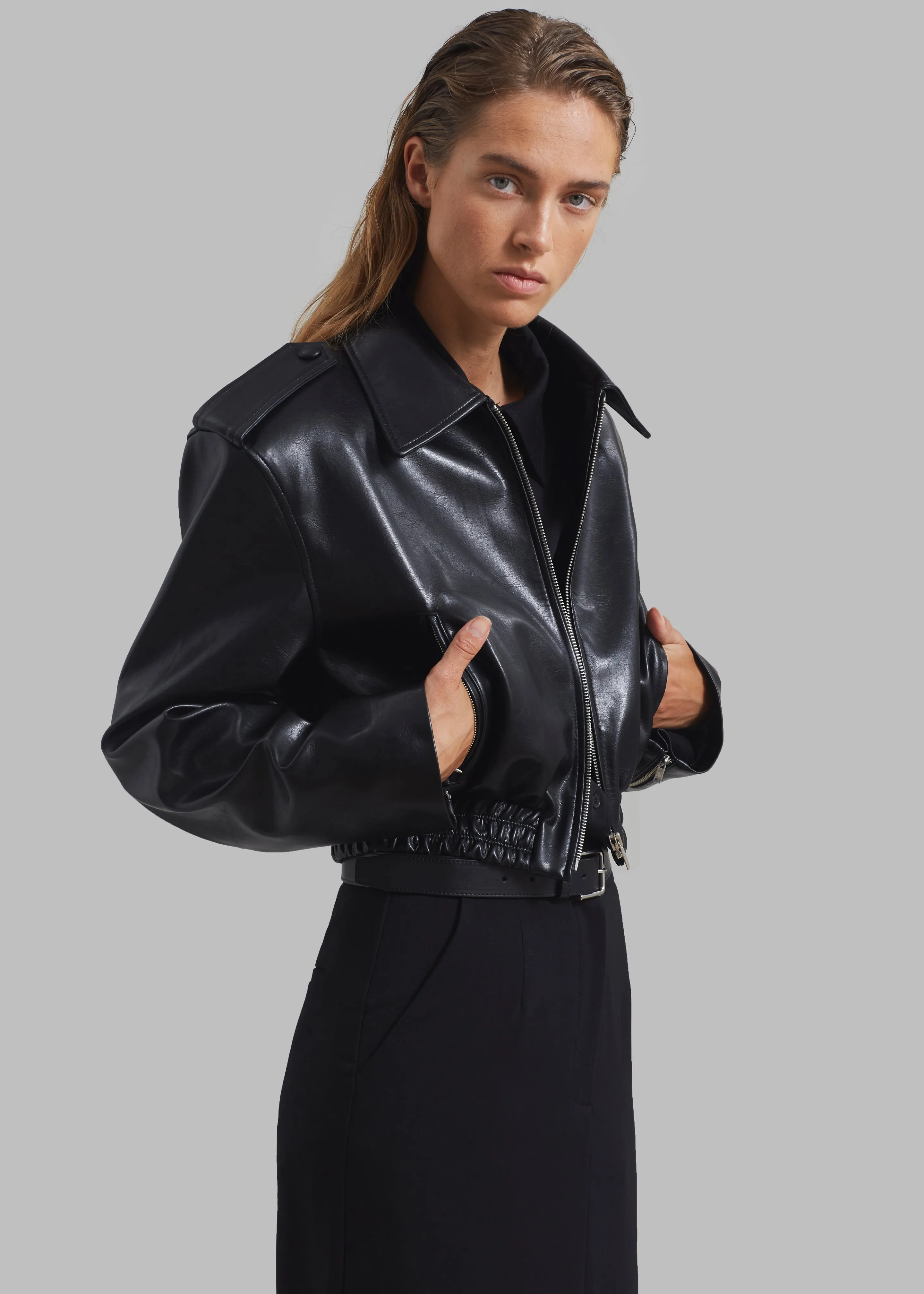 Kaia Cropped Bomber - Black sold by Frankie Shop product image thumbnail 4
