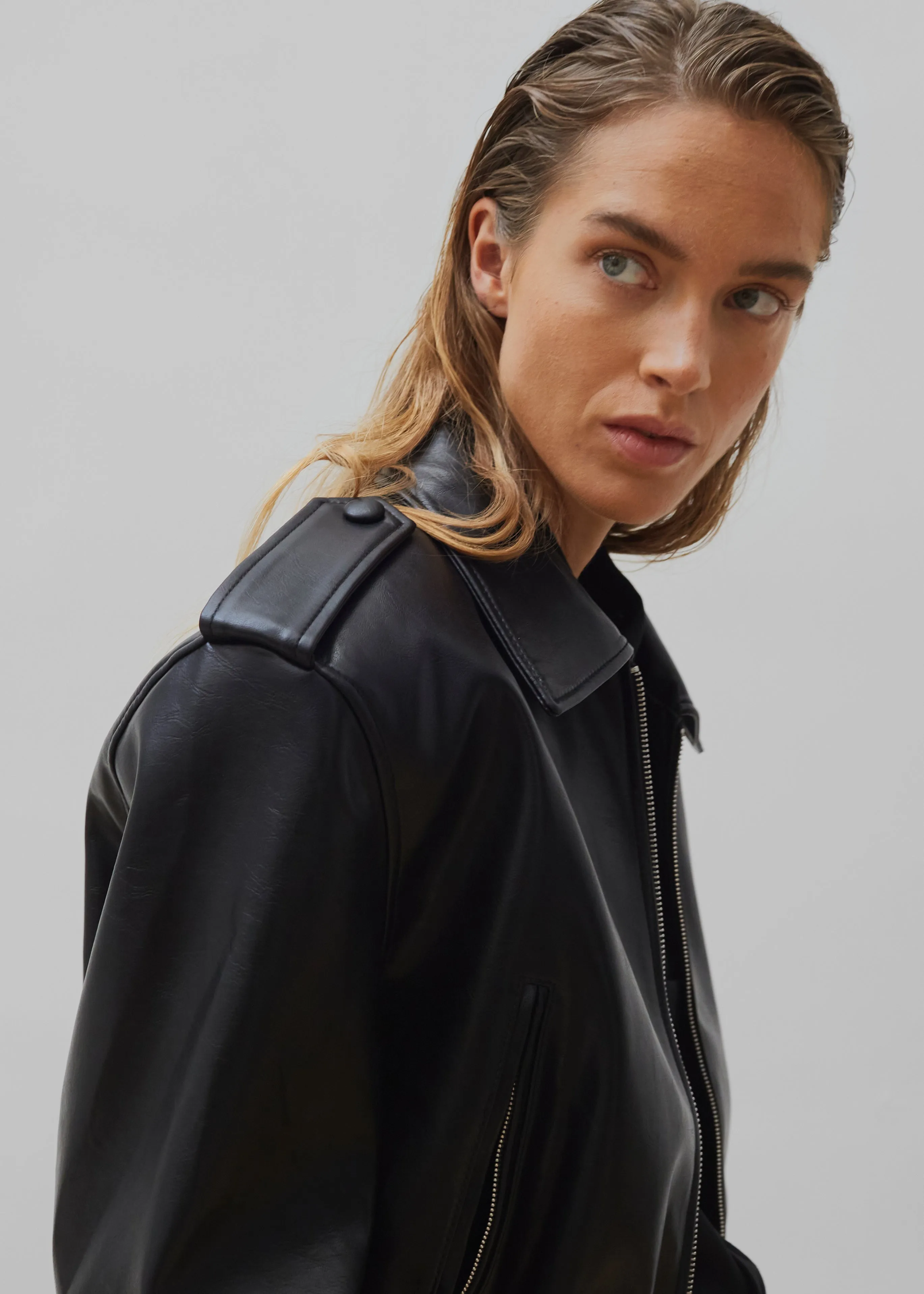 Kaia Cropped Bomber - Black sold by Frankie Shop product image thumbnail 3