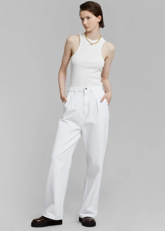 Loulou Studio Attu Wide Leg Denim - Ivory sold by Frankie Shop